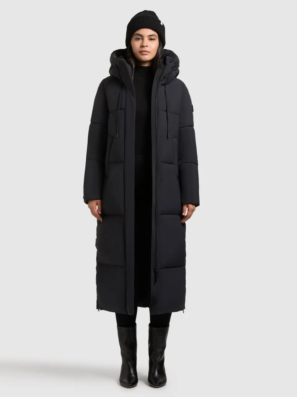 khujo-mantel-lumra2-black-damen-steppmantel-wadenlang-wasserabweisend image 1