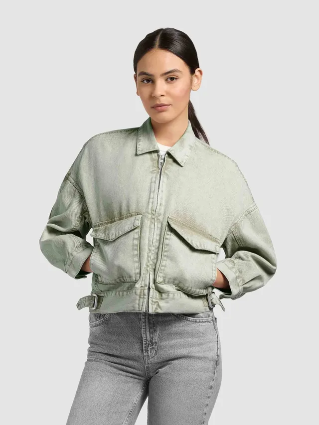 khujo-jacke-nelina-seagreen-damen-jeansjacke-h-ftlang-aus-baumwoll-denim image 1