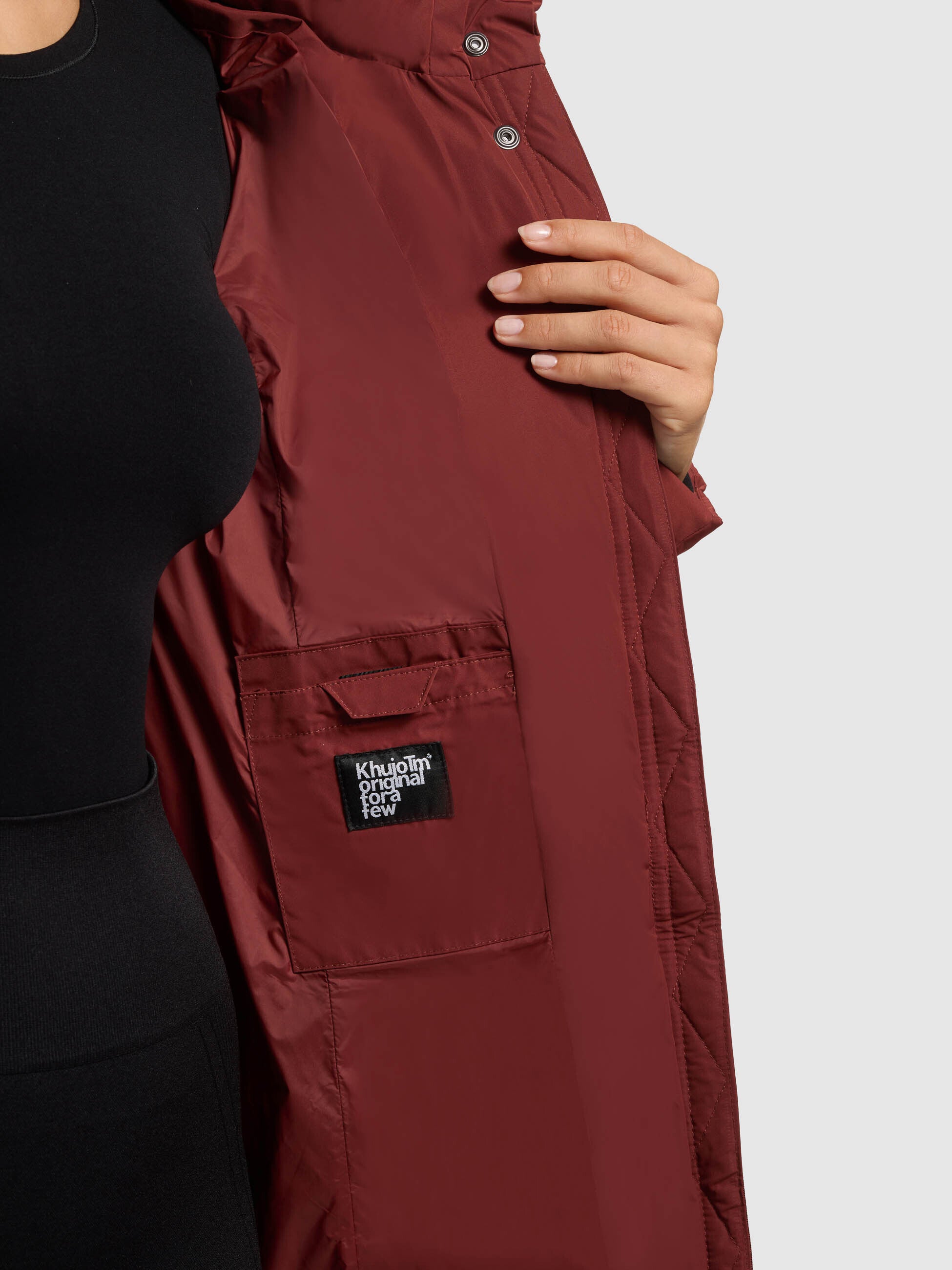 khujo-mantel-sensy-dark-red-damen-steppmantel-wadenlang-regular-fit image 8