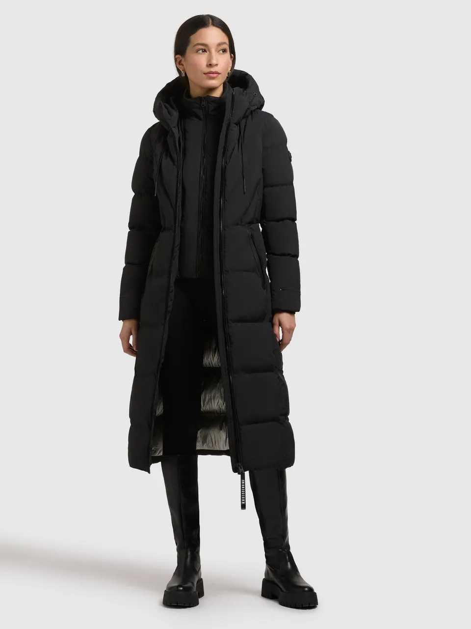 khujo-coat-soria-black-damen-wintermantel-slim-fit-knielang image 1