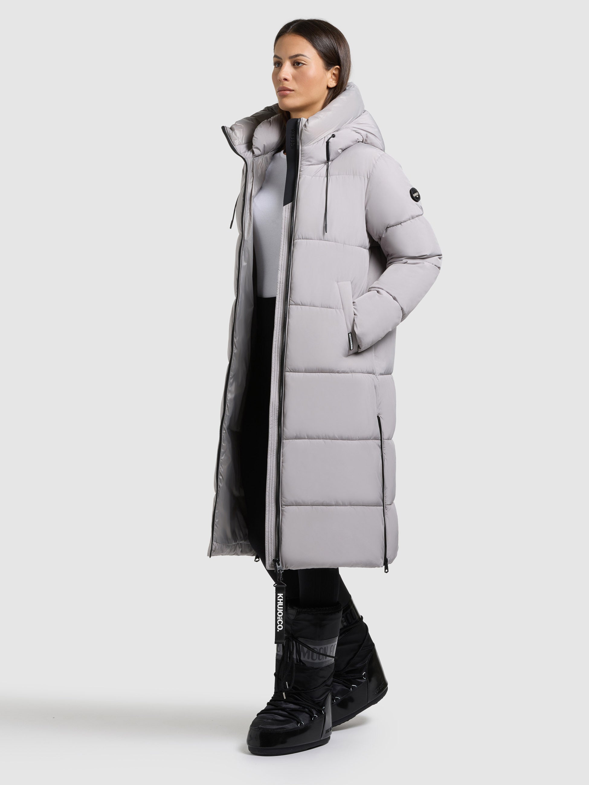 khujo-mantel-nalu-blizzard-grey-knielanger-damen-steppmantel-clean image 2