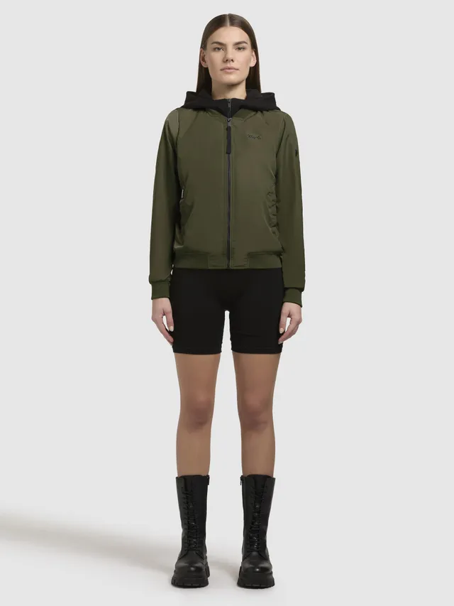 khujo-jacke-seeam-olivgr-n-h-ftlange-damen-bomberjacke-mit-herausnehmbarem-kapuz image 1