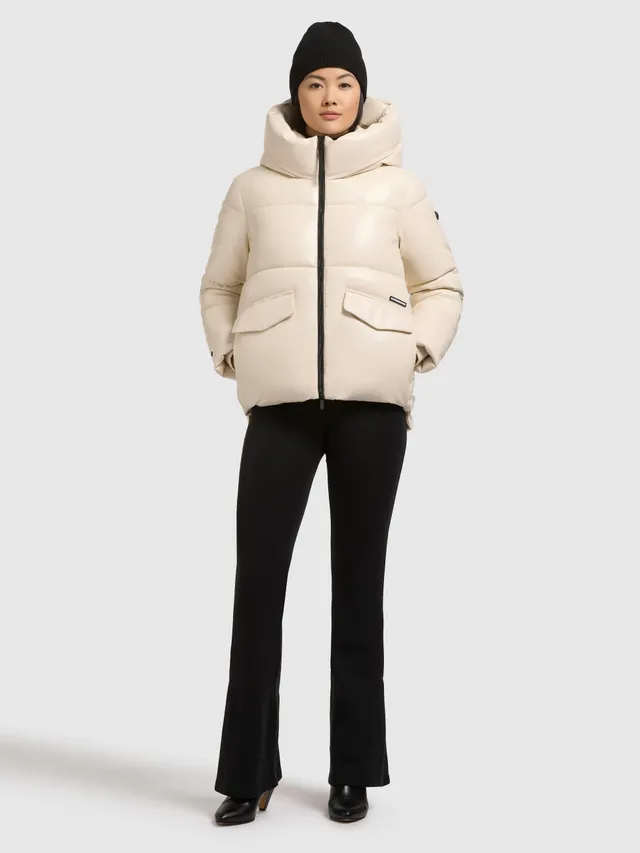 khujo-jacke-aurora-cream-white-gesteppte-kapuzenjacke-in-lederoptik-f-r-damen image 1