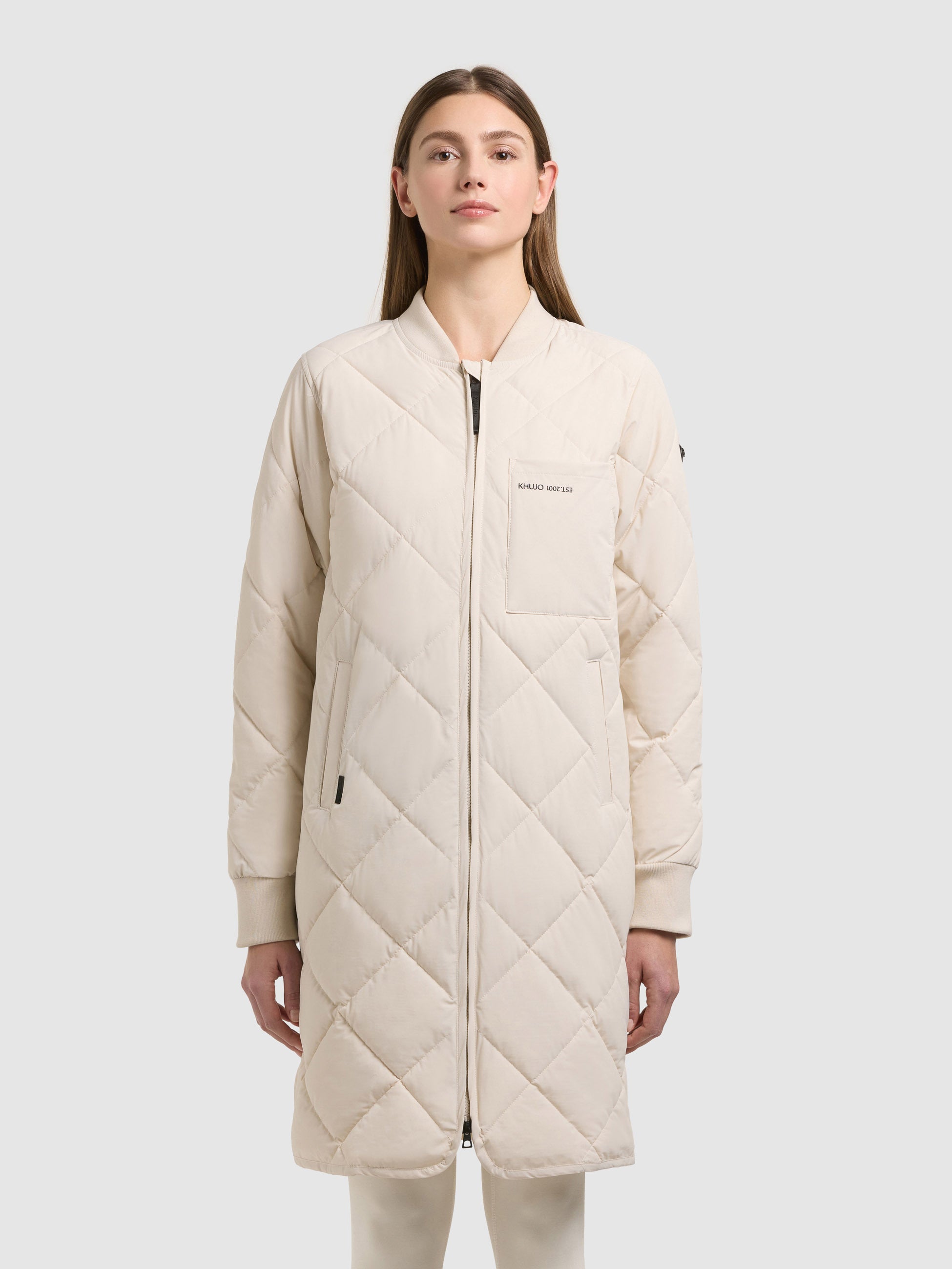 khujo-mantel-ymal2-oat-white-damen-kurzmantel-steppmantel-regular-fit image 1