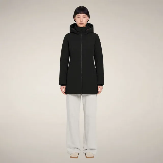 save-the-duck-ashley-damen-daunenmantel-schwarz-lang-fashion-puffer-mit-kapuze image 1