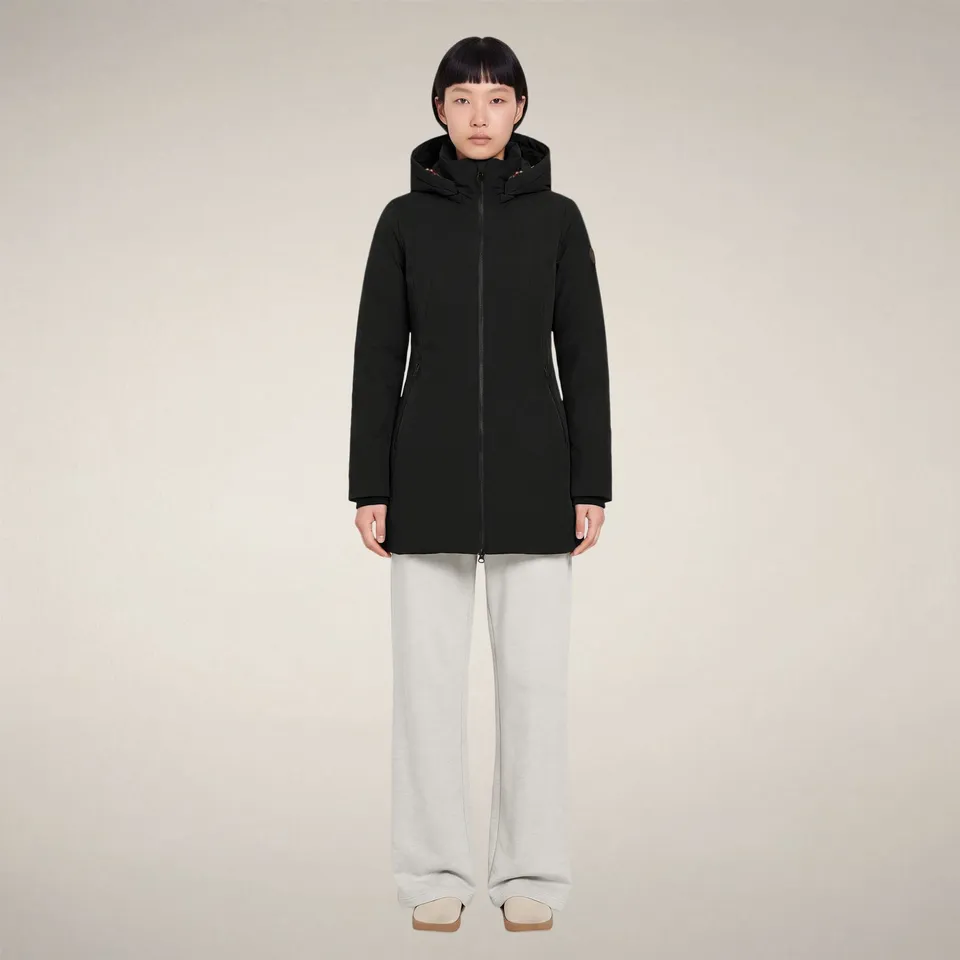 save-the-duck-ashley-damen-daunenmantel-schwarz-lang-fashion-puffer-mit-kapuze image 1