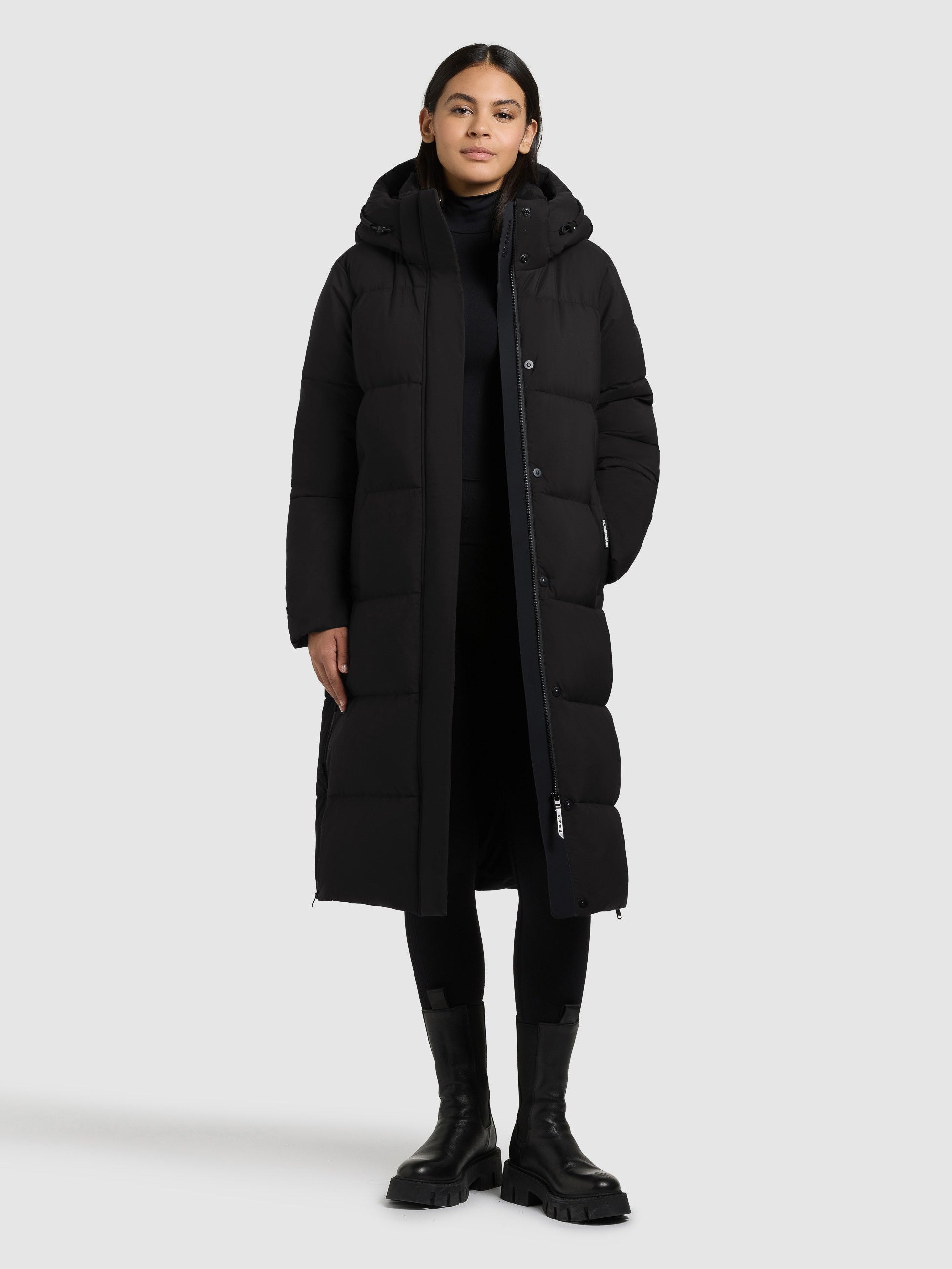 khujo-mantel-rachel2-matt-black-knielanger-steppmantel-loose-fit image 2