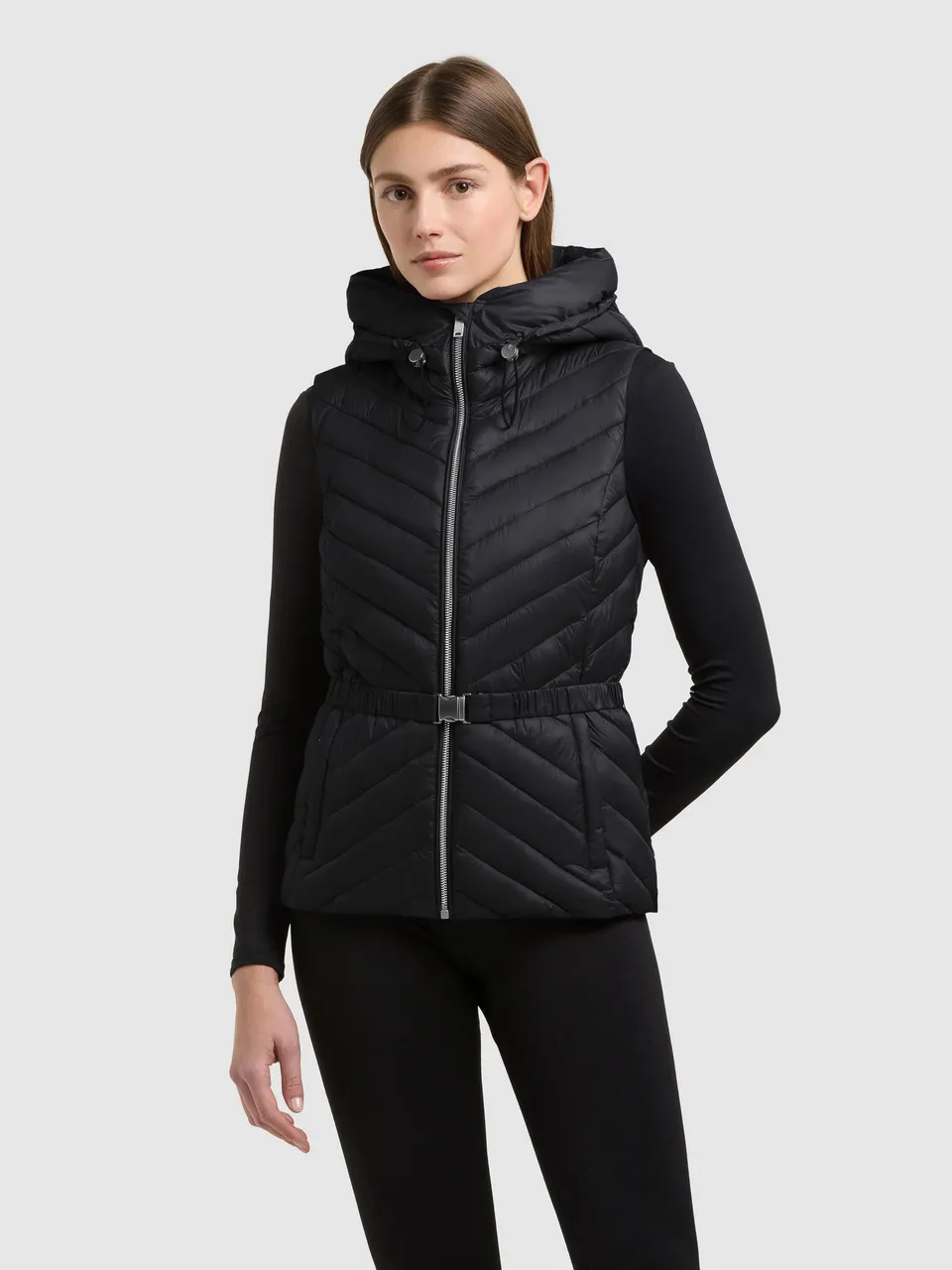 khujo-weste-demie-black-damen-steppweste-slim-fit-mit-g-rtel image 1
