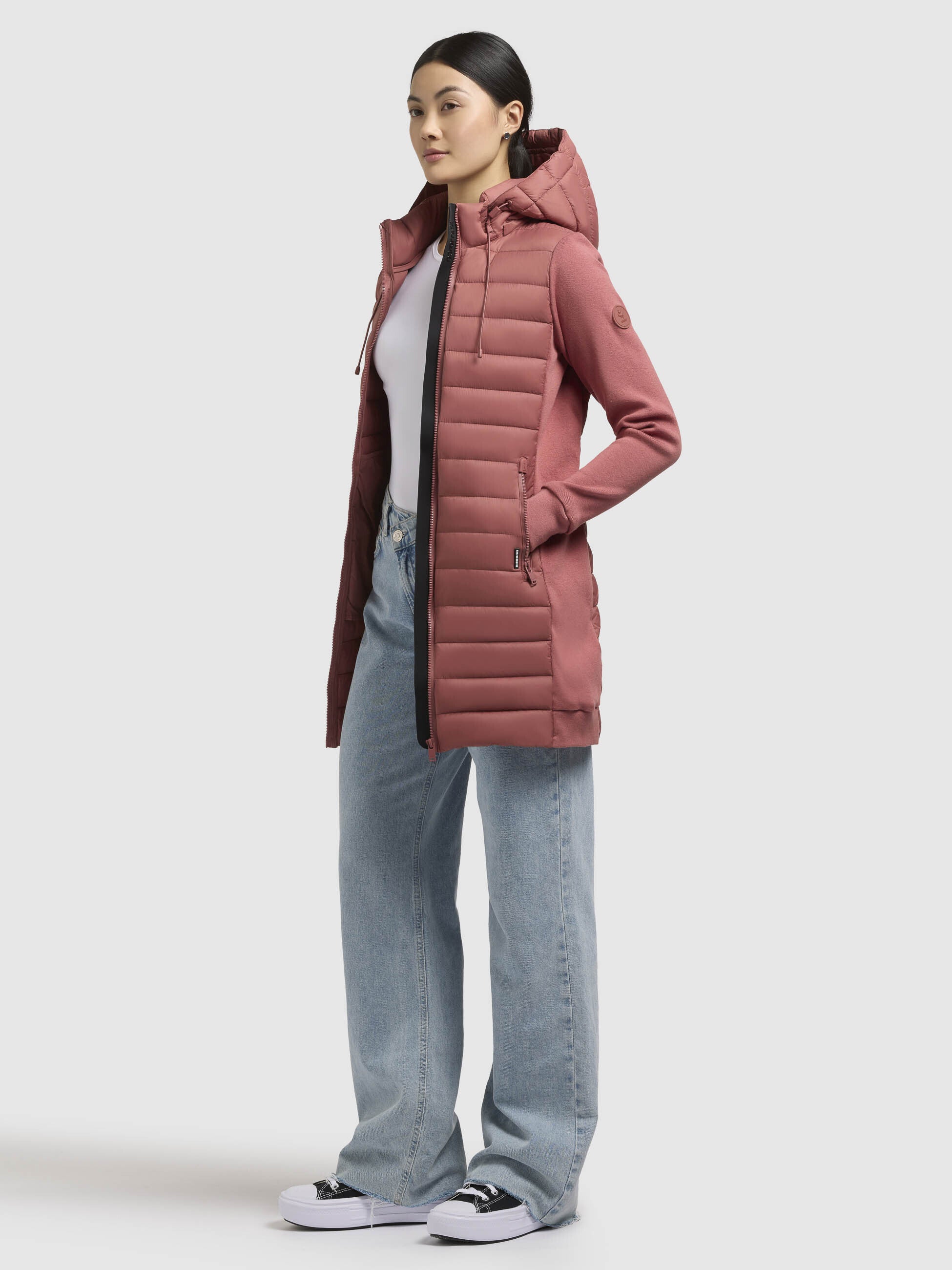 khujo-etele-jacke-rostrot-materialmix-sommer-steppjacke image 1
