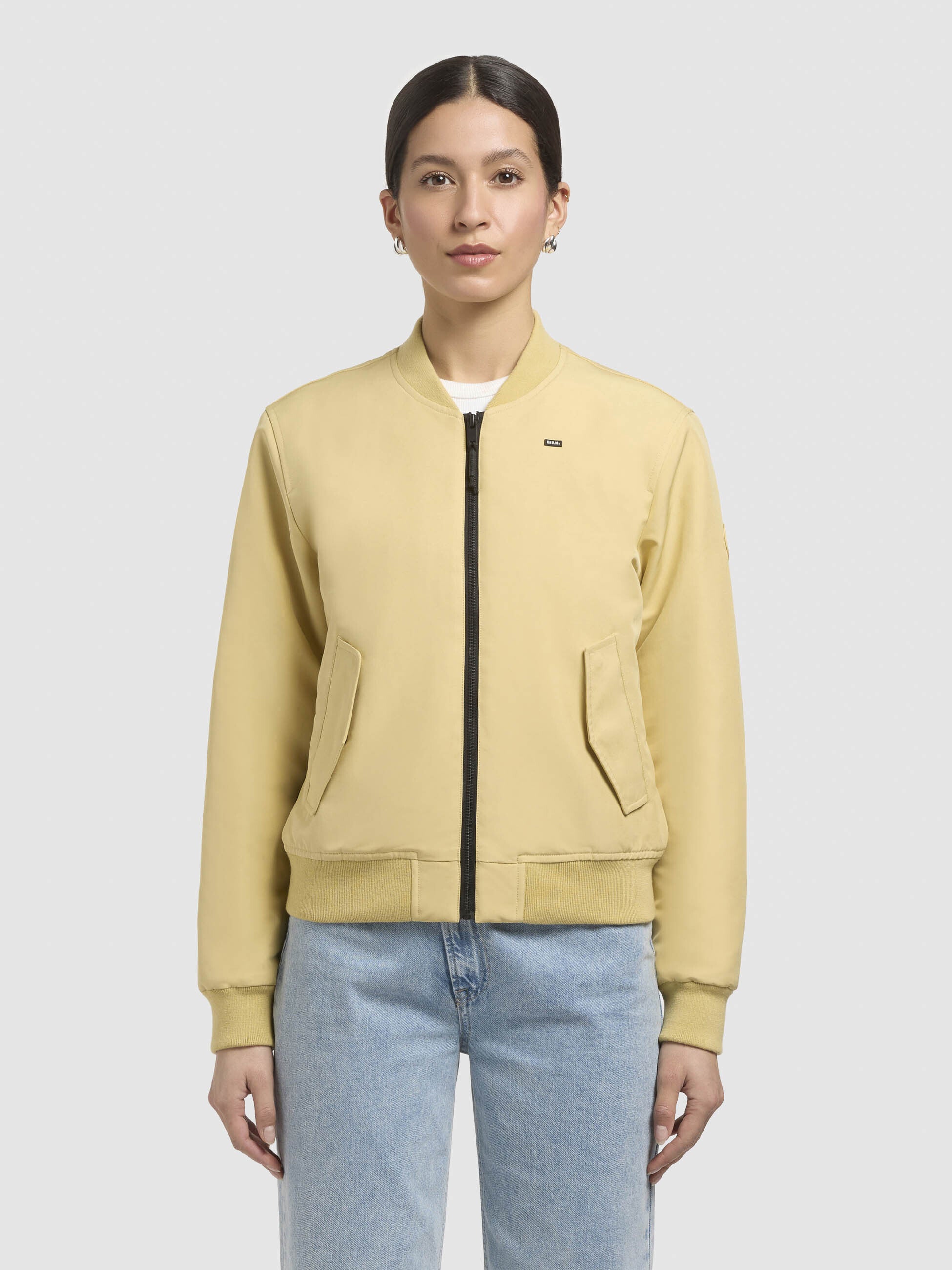 khujo-philo-gelbgr-n-damen-bomberjacke-h-ftlang-regular-fit image 4