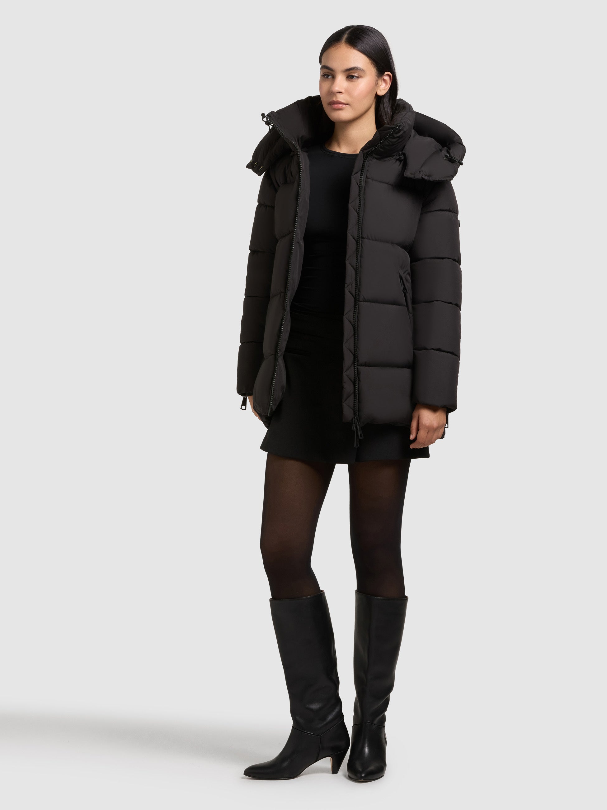 khujo-jacke-rory-black-gef-tterte-damen-winterjacke-mit-abnehmbarer-kapuze image 2