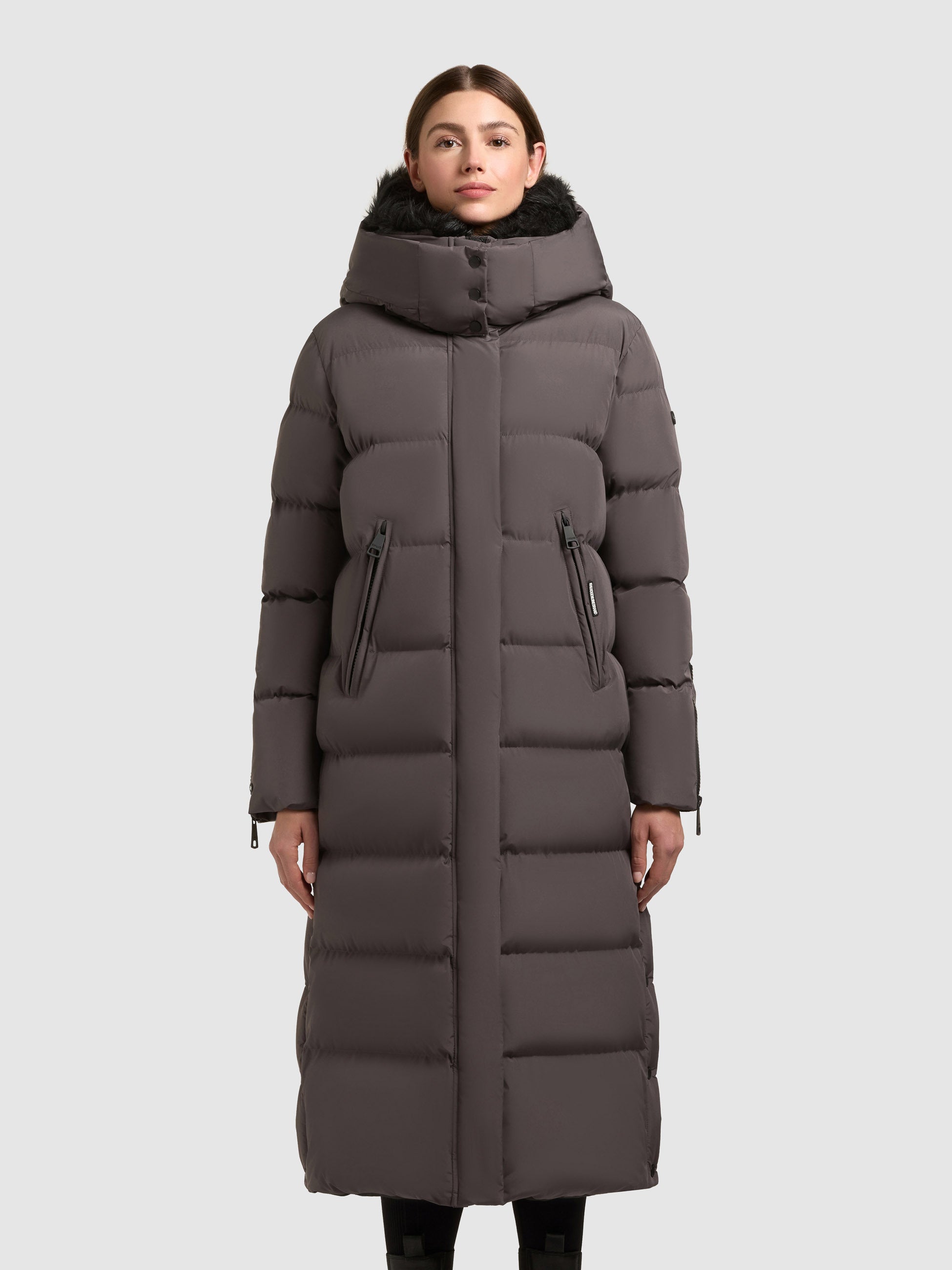 khujo-holly-damen-steppmantel-graphite-grey-fellimitat-kragen image 4