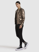 khujo-jacke-aneo-braun-metallic-damen-bomberjacke-loose-fit image 2