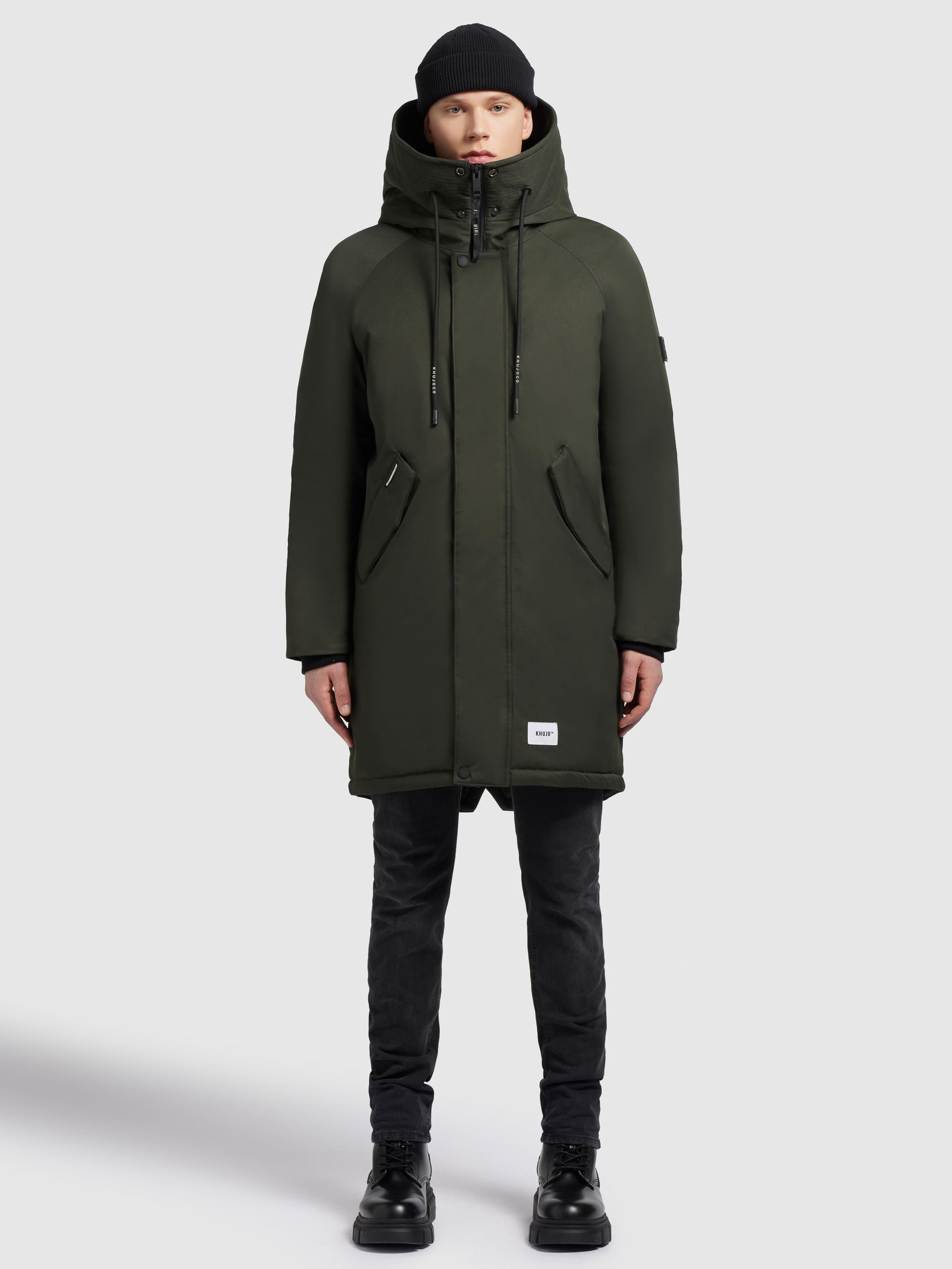 khujo-coat-hant-dark-green-damen-mantel-kurz-leicht-wattiert image 1