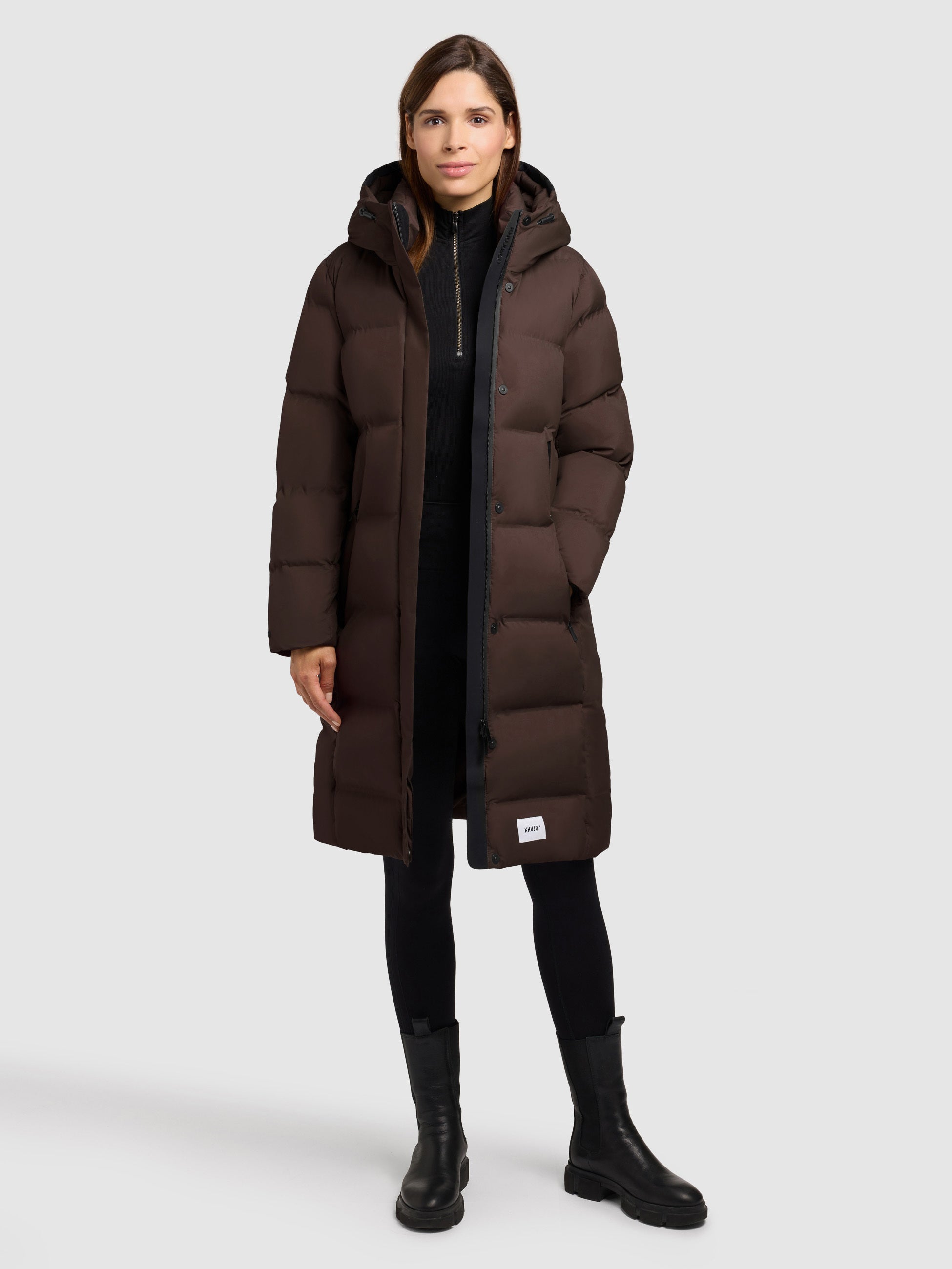 khujo-mantel-hayana-moody-plum-damen-steppmantel-knielang image 2