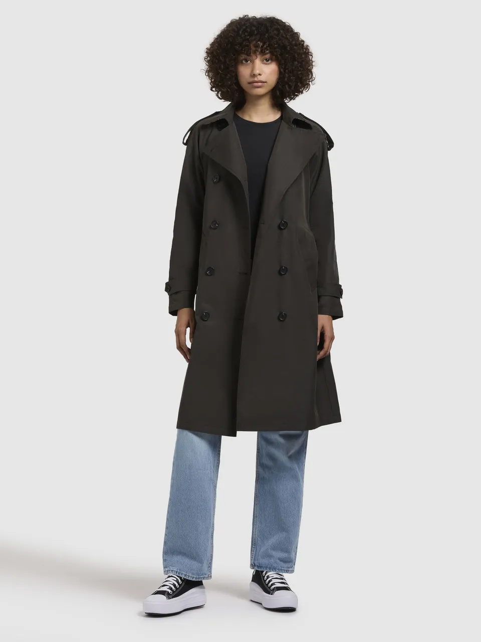 khujo-coat-rula-dark-gray-knielanger-trenchcoat-mit-g-rtel image 1