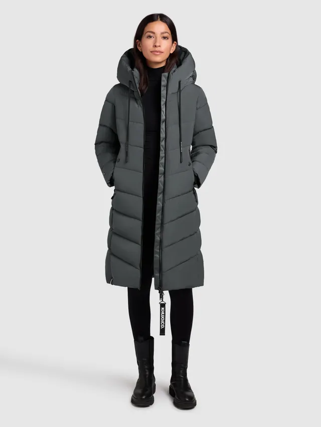 khujo-mantel-mikia2-foam-green-knielanger-damen-steppmantel-regular-fit image 1