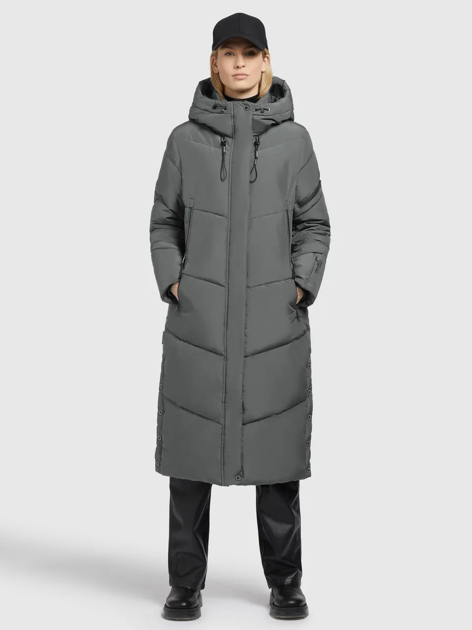 khujo-coat-sonje5-damen-steppmantel-gray-relaxed-fit-wadenlang image 1