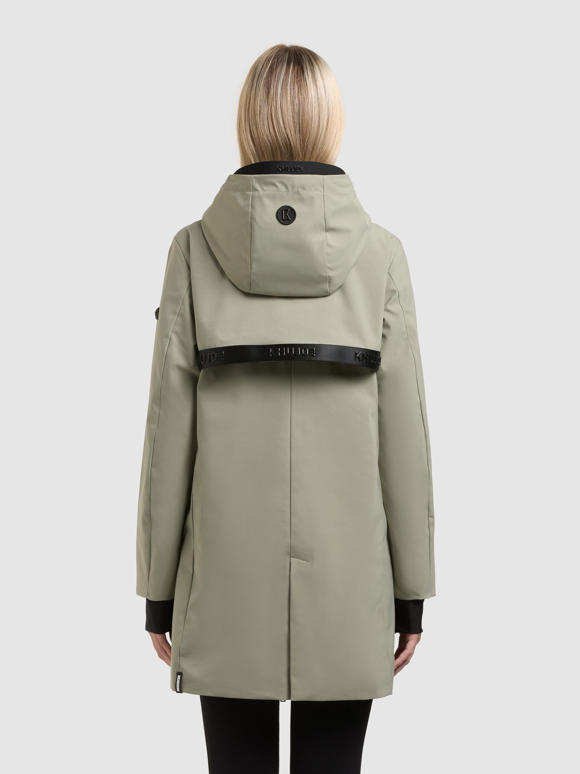 khujo-jacke-eiza-reet-green-lange-wasserabweisende-regenjacke-mit-kapuze image 3