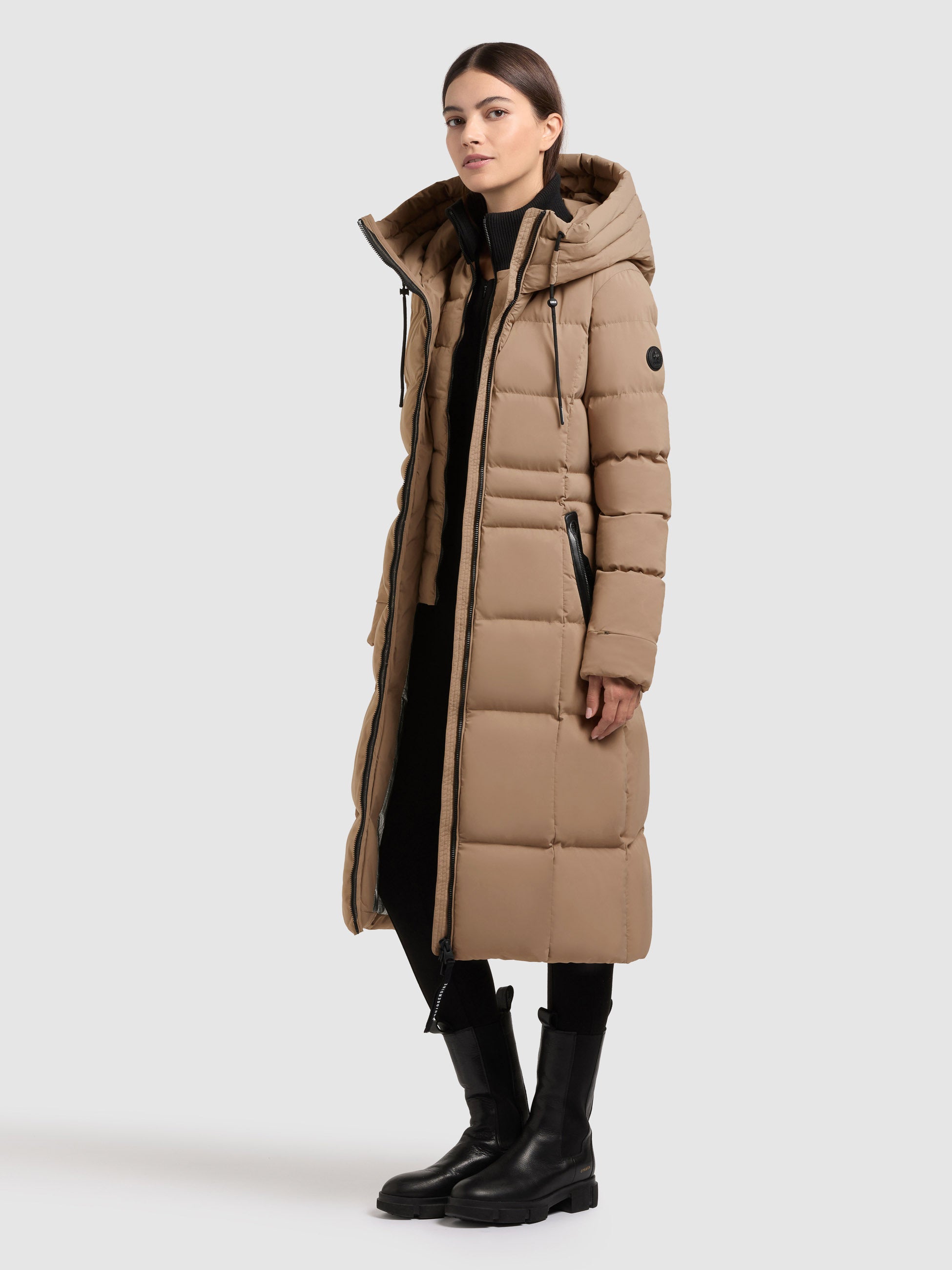 khujo-mantel-enakh-cookie-beige-knielanger-damen-steppmantel-slim-fit image 2