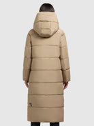 khujo-coat-soulani3-sand-wadenlanger-wattierter-steppmantel-mit-kapuze image 4