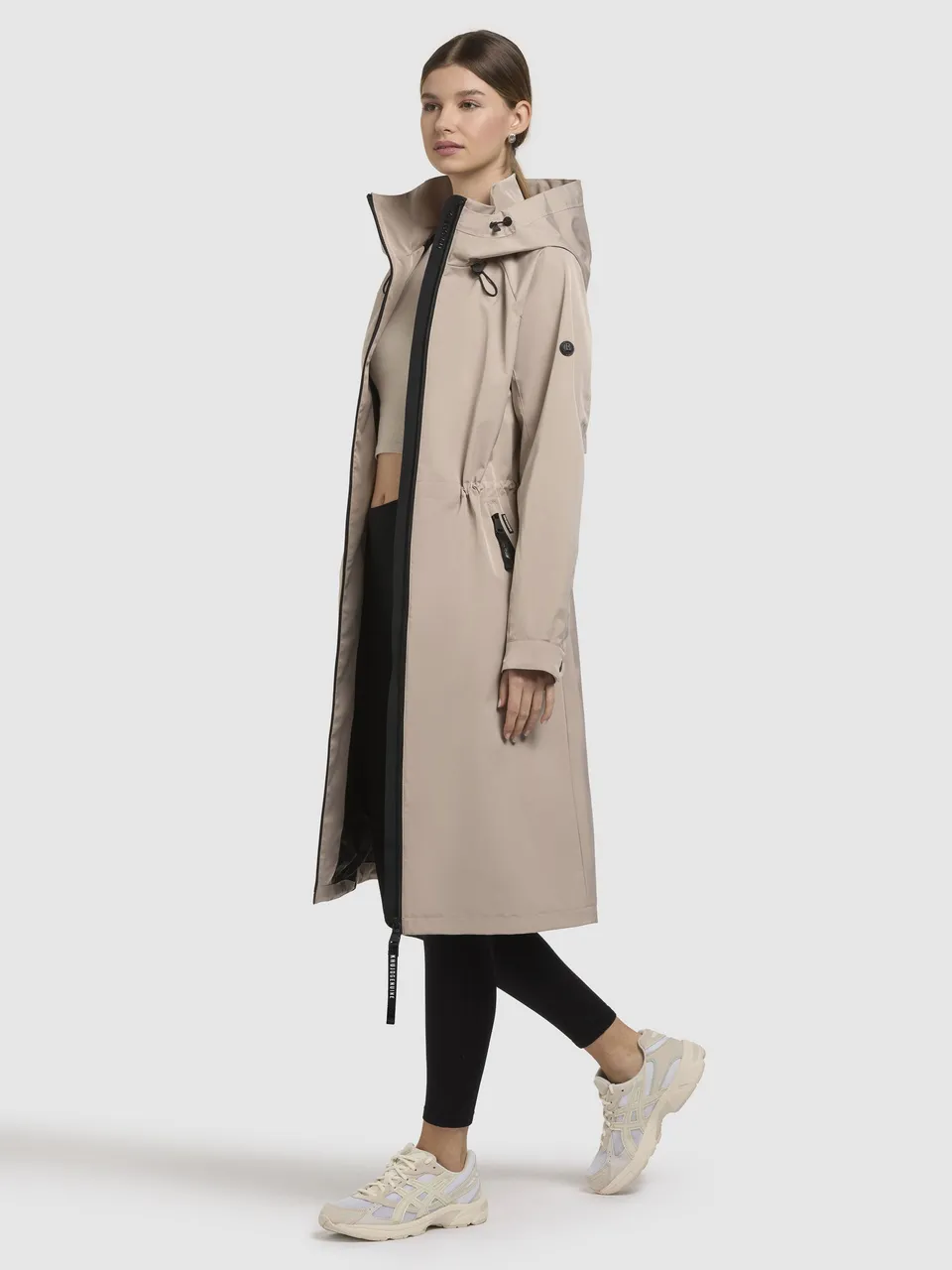khujo-coat-pinax-beige-knielanger-sommerparka-damen image 1