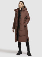 khujo-coat-sonje6-red-brown-damen-steppmantel-wadenlang image 6