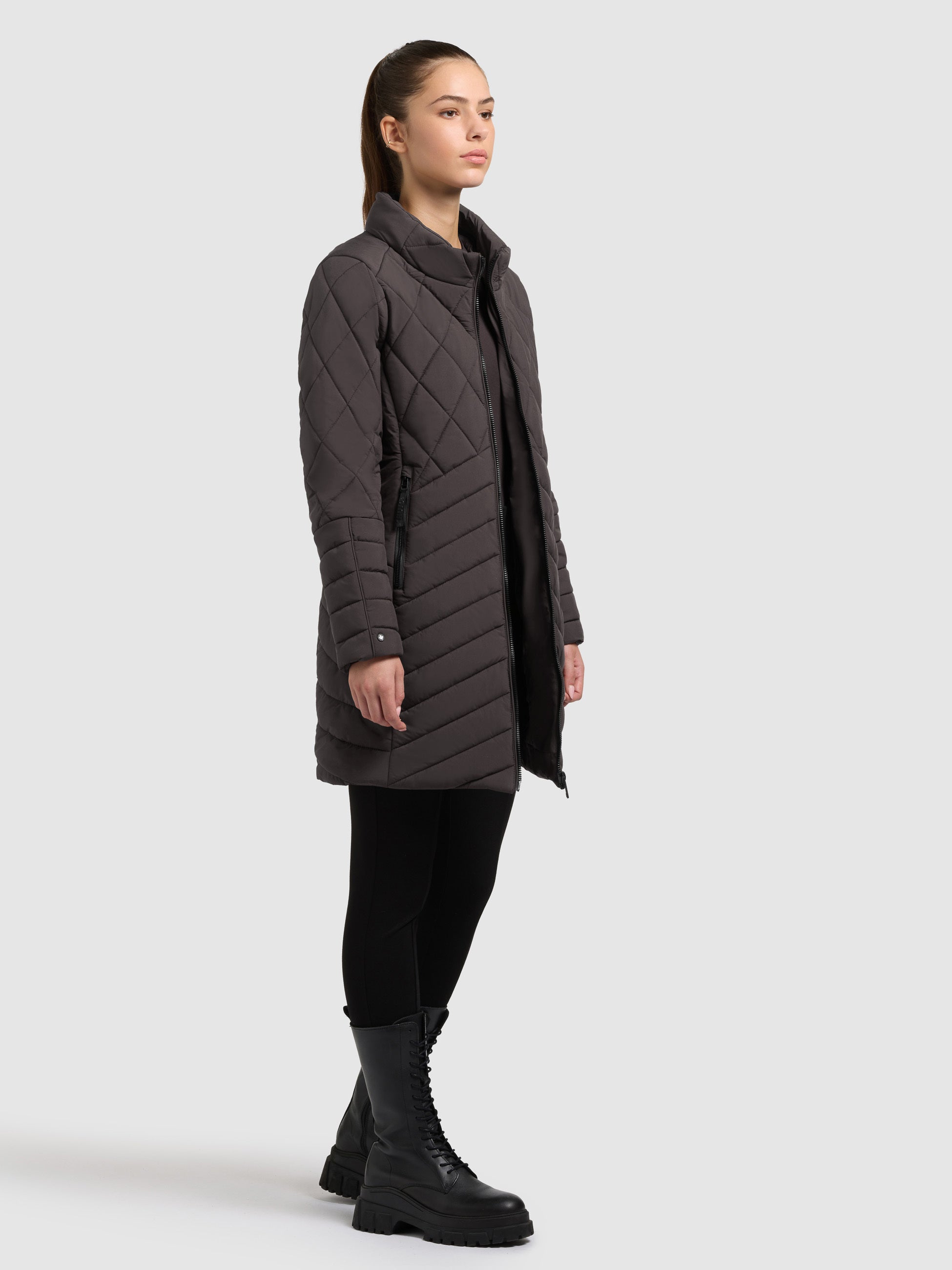 khujo-mantel-ivana-graphite-grey-damen-kurzmantel-stepp-mit-einsatz image 6