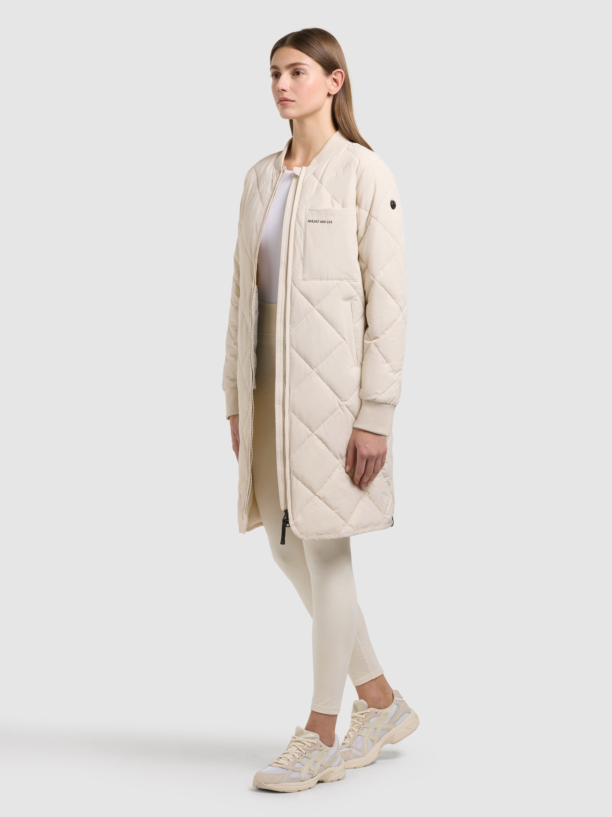 khujo-mantel-ymal2-oat-white-damen-kurzmantel-steppmantel-regular-fit image 2