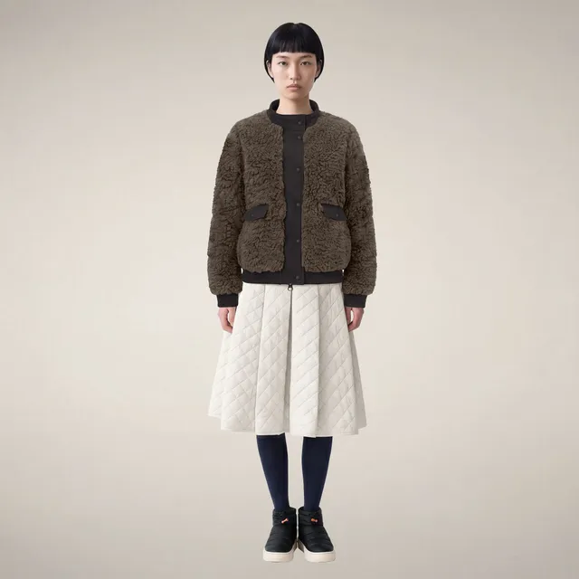 save-the-duck-valery-damen-bomber-aus-fell-marrone-terra image 1