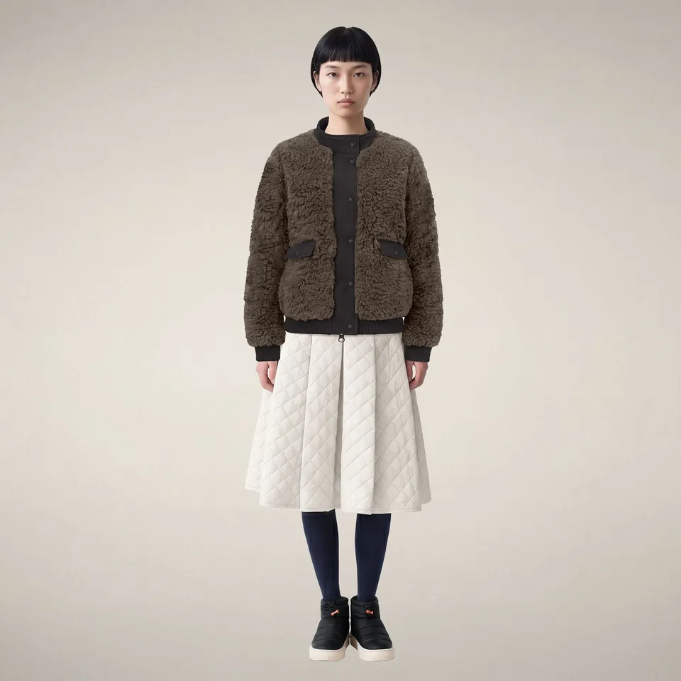 save-the-duck-valery-damen-bomber-aus-fell-marrone-terra image 1