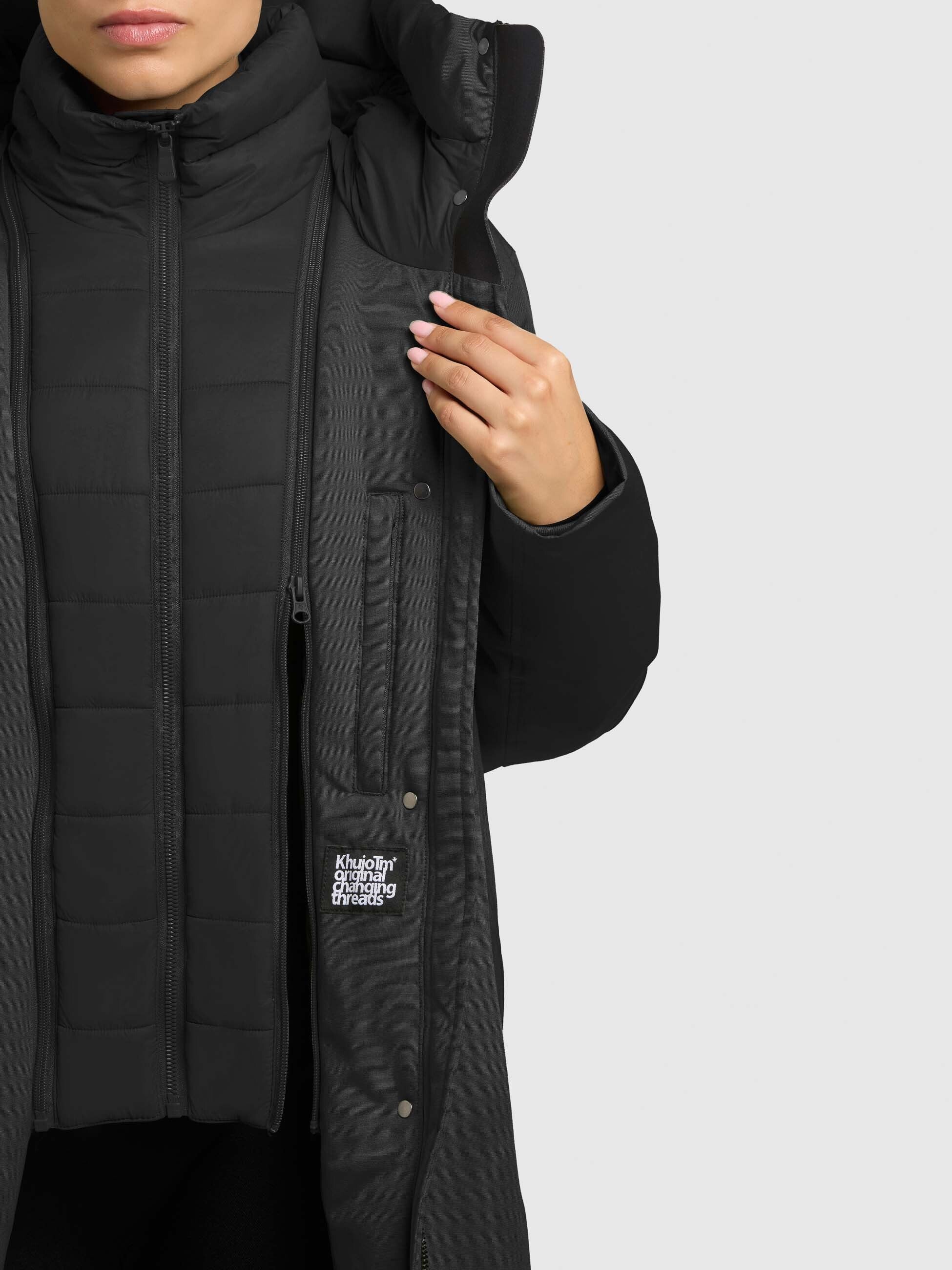 khujo-wedelia-with-inner-jacket-kurzmantel-schwarz-damen-2-in-1 image 8