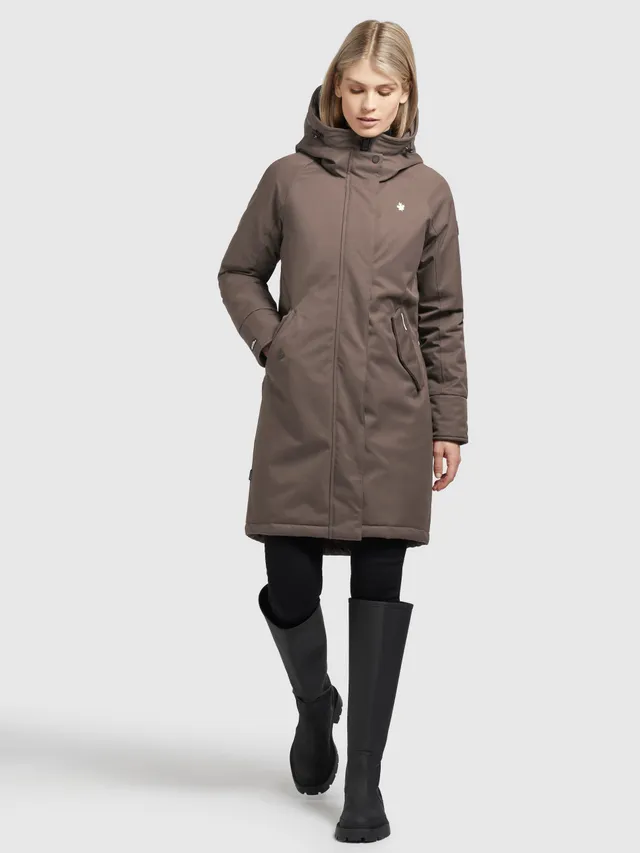khujo-mantel-laria-taupe-warmer-damen-parka-in-regular-fit image 1
