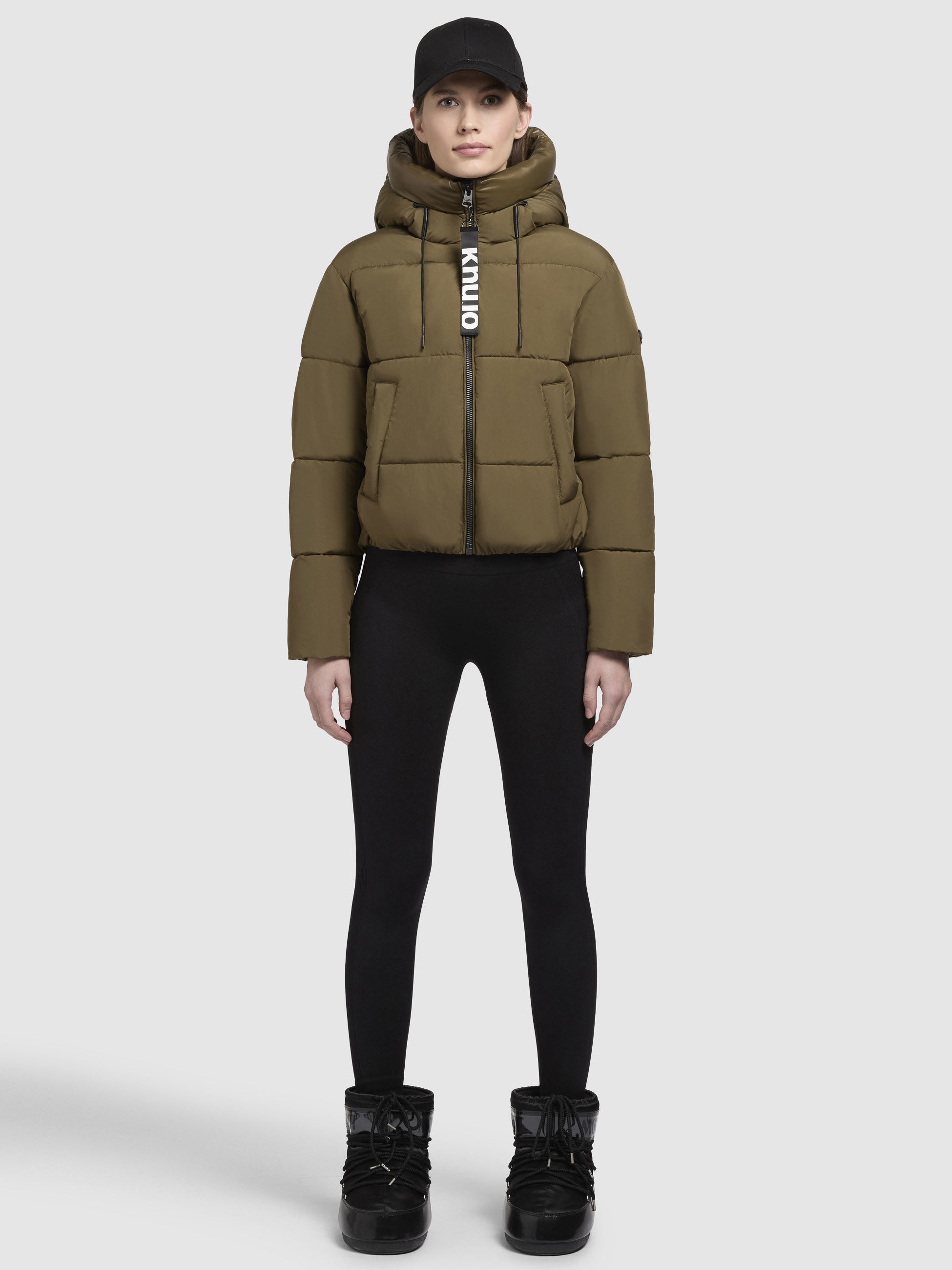 khujo-jacke-elida-khaki-damen-steppjacke-kurz-loose-fit image 1