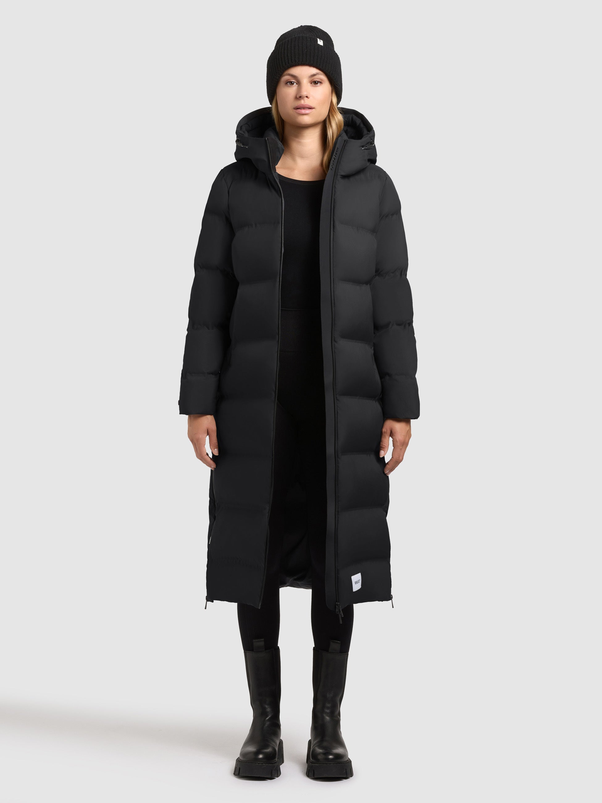 khujo-larea3-damen-mantel-langer-wintermantel-black image 2