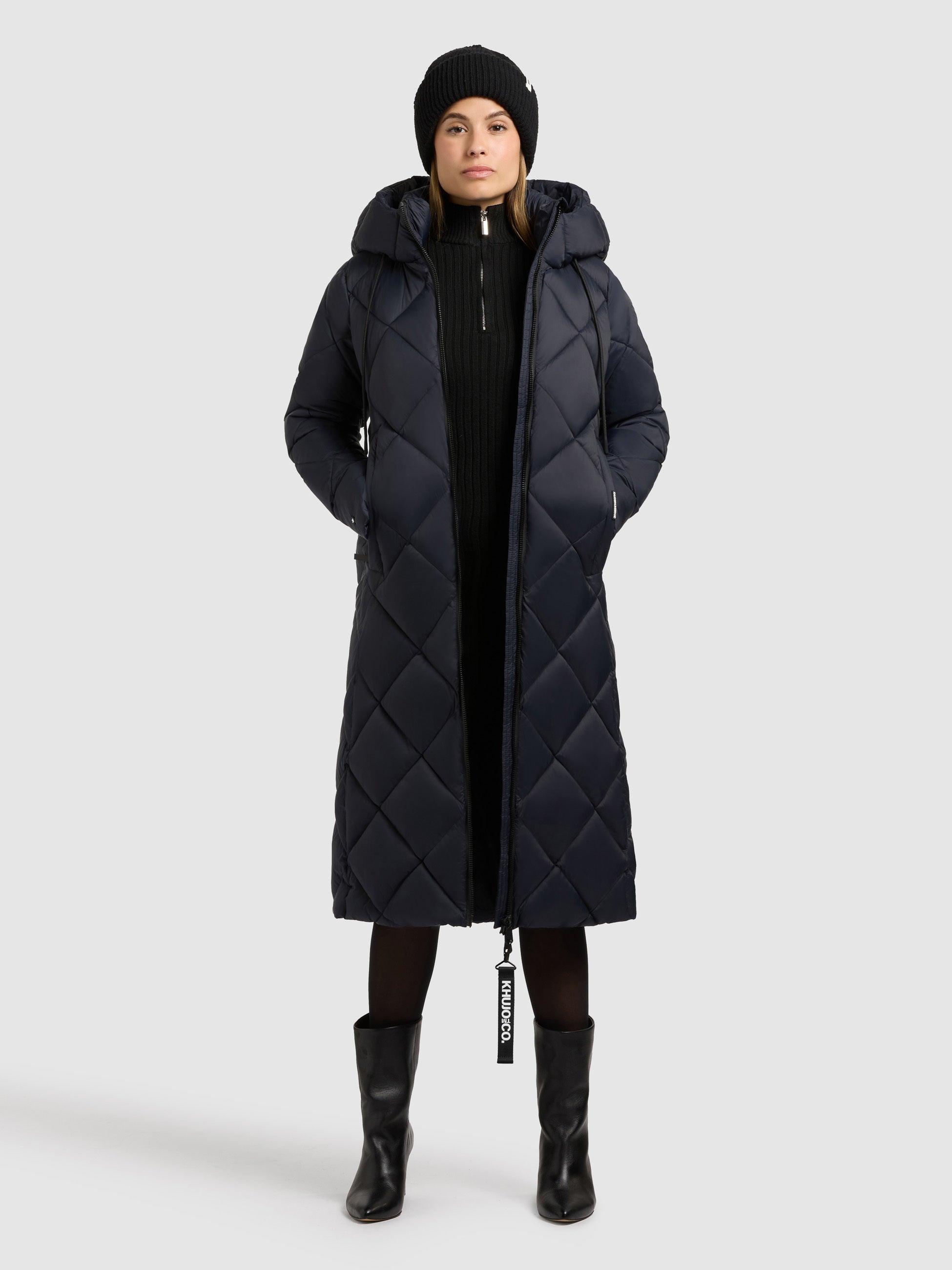 khujo-mantel-cilia-midnight-blue-steppmantel-damen-knielang image 2