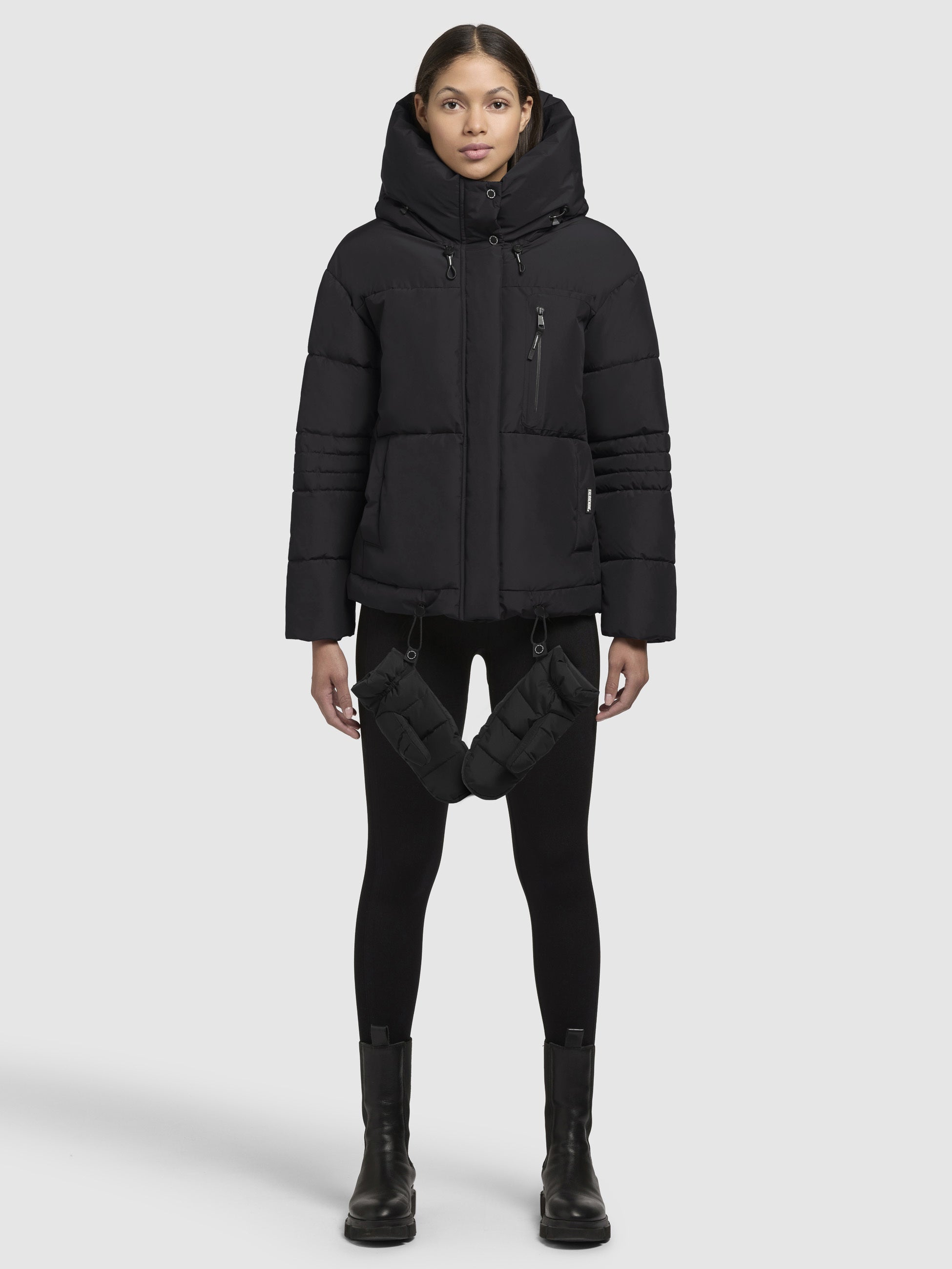 khujo-jacket-peeke-black-winterjacke-wattiert-mit-handschuhen image 1
