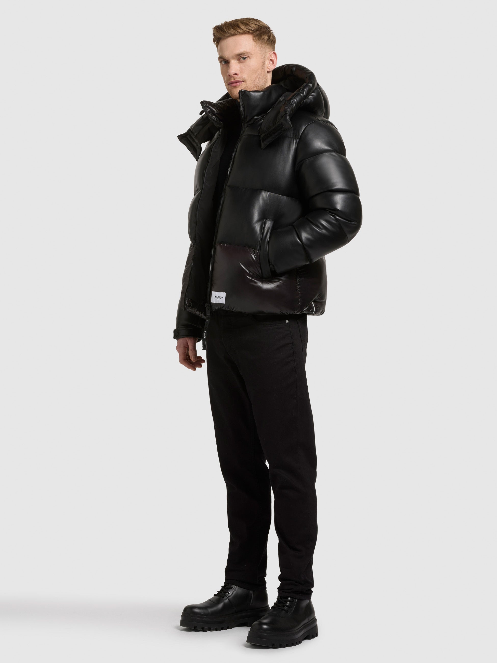 khujo-jacke-george-black-herren-h-ftlange-winterjacke-mit-lederoptik image 6