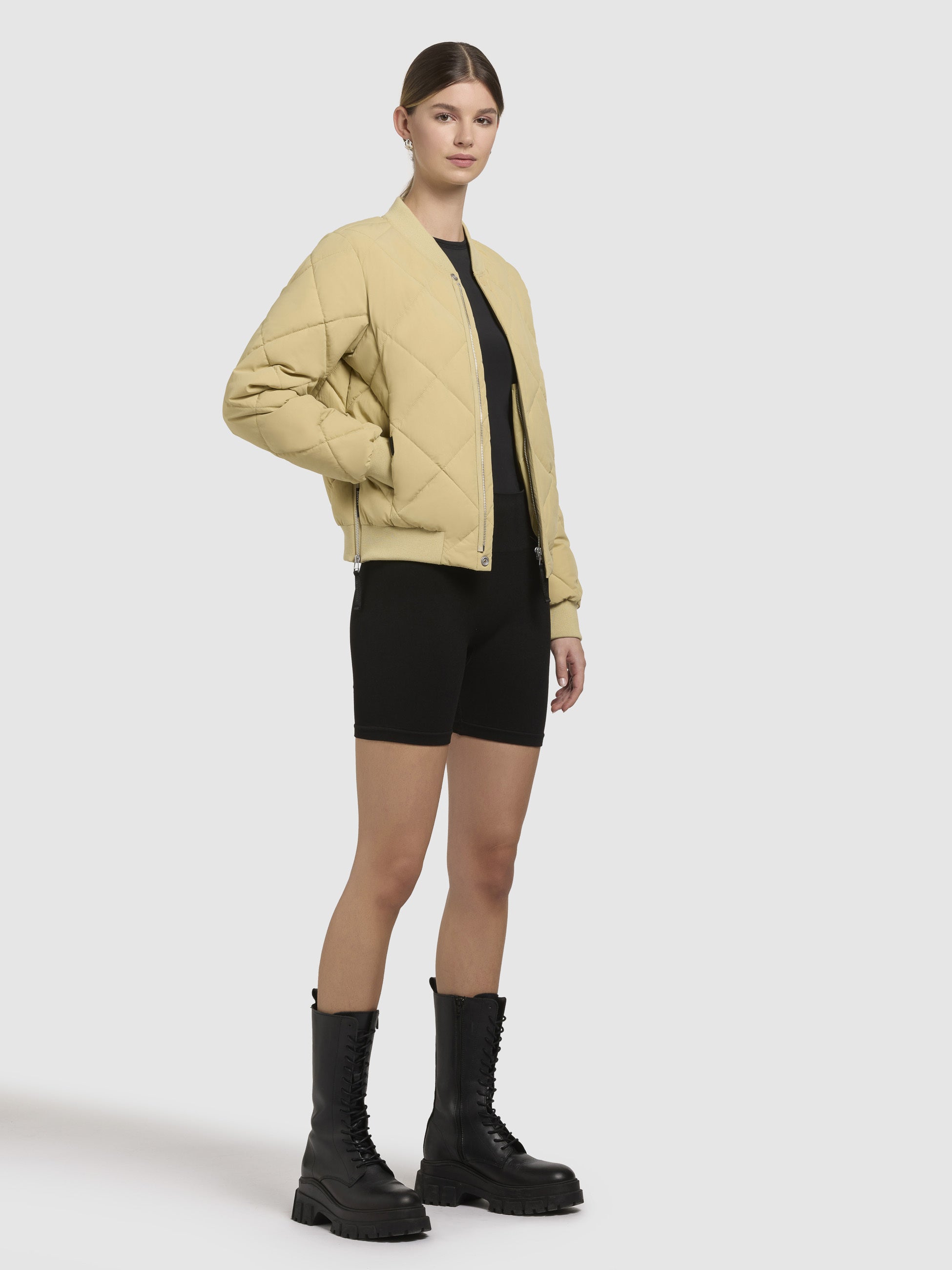 khujo-jacke-ange-gelbgr-n-kurze-damen-bomber-steppjacke image 6