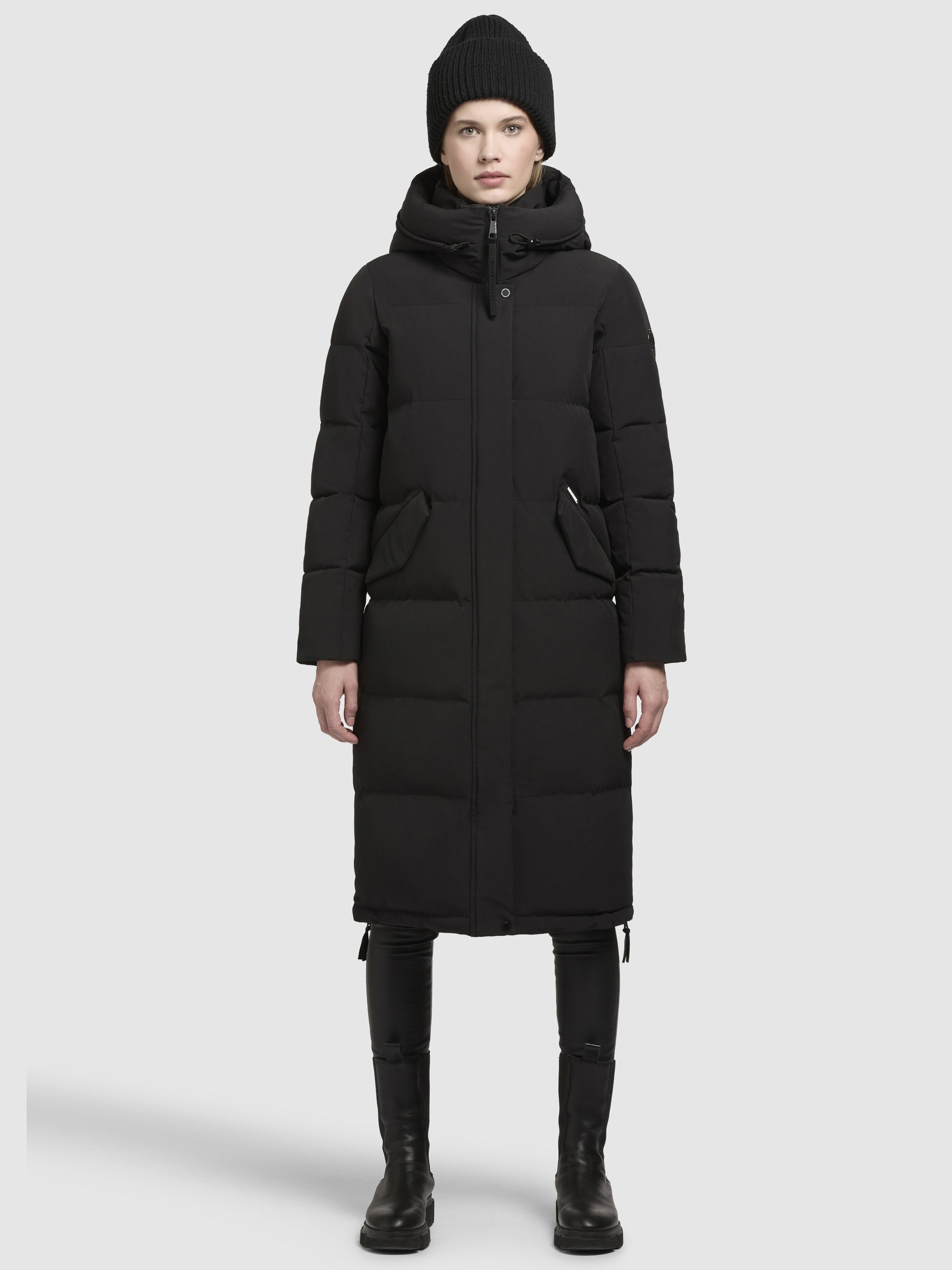 khujo-riad-mantel-schwarz-knielanger-wattierter-parka-im-loose-fit image 1