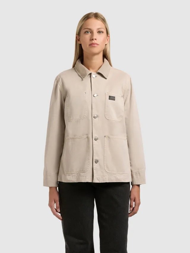 khujo-jacke-suzy-greige-damen-fieldjacket-workwear-canvas image 1