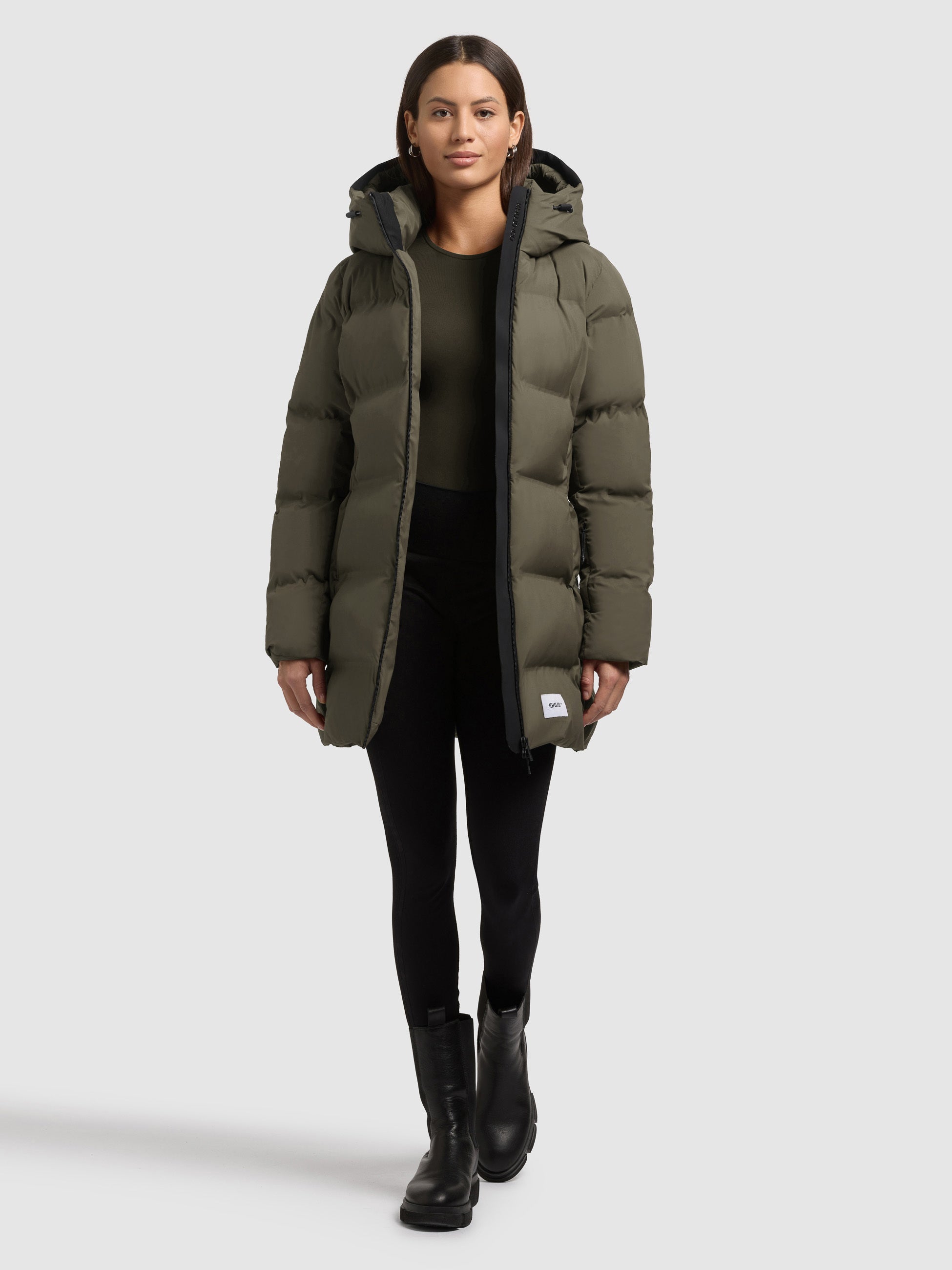 khujo-jacke-tanare4-light-moss-green-damen-steppjacke-slim-fit image 4