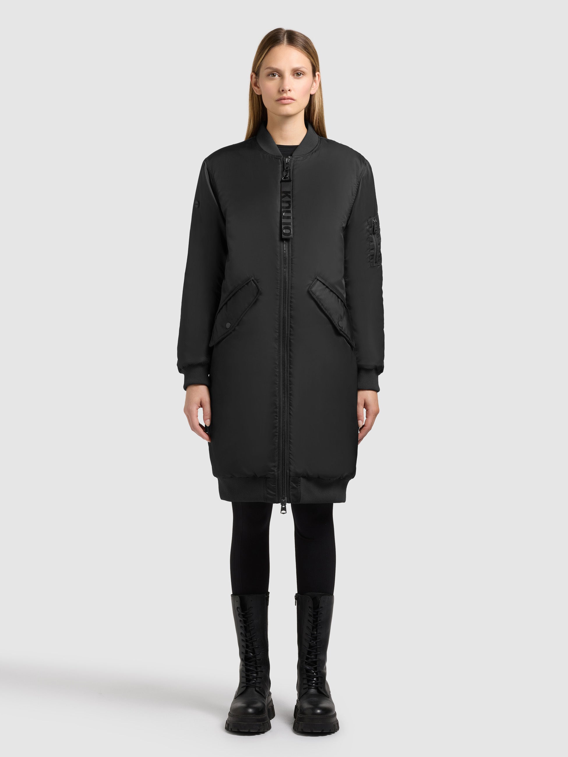 khujo-coat-lulu-bomber-damen-winterjacke-oversized-black image 1