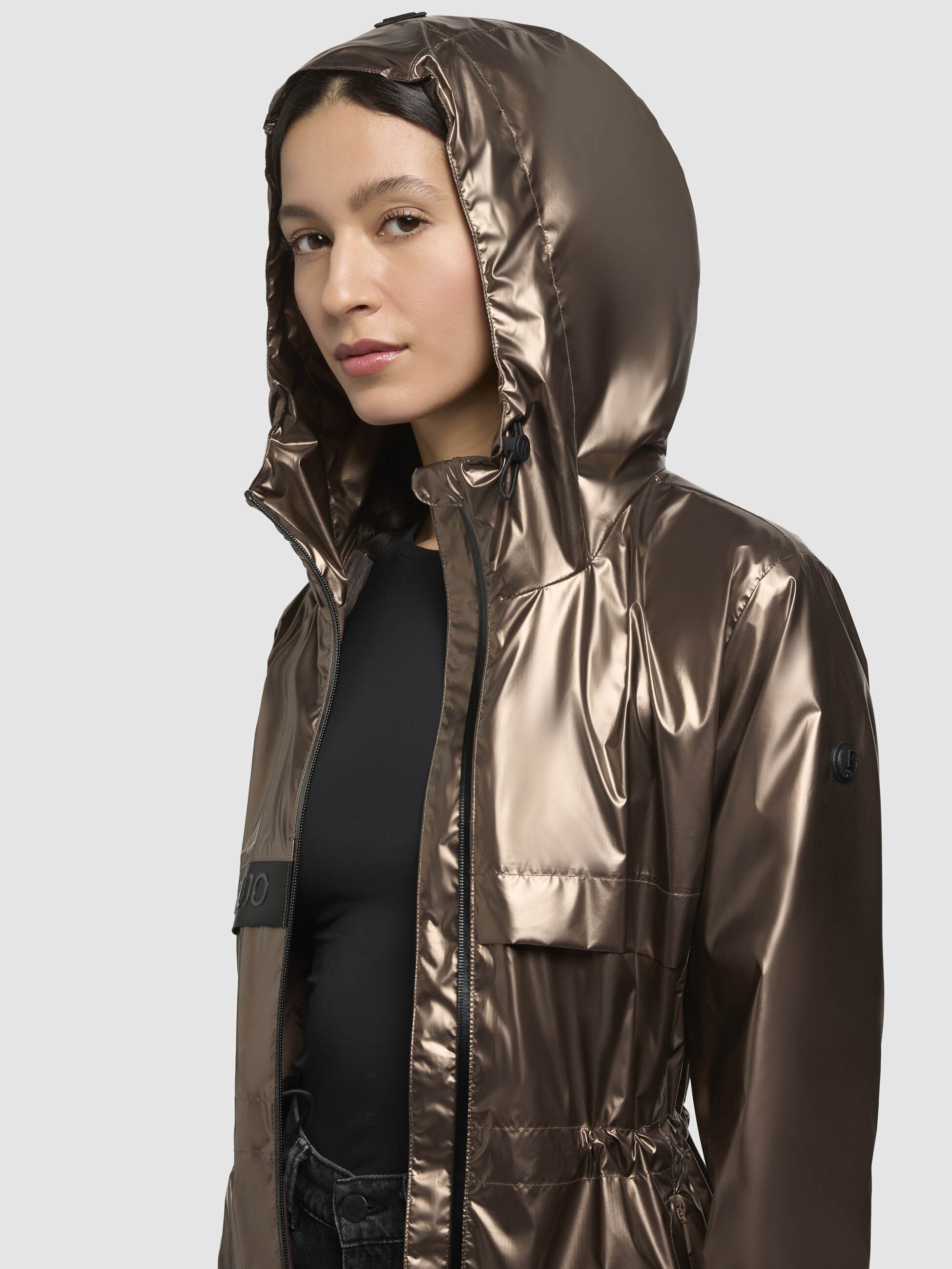 khujo-mantel-phoebe-braun-metallic-damen-kurzmantel-knielang image 7