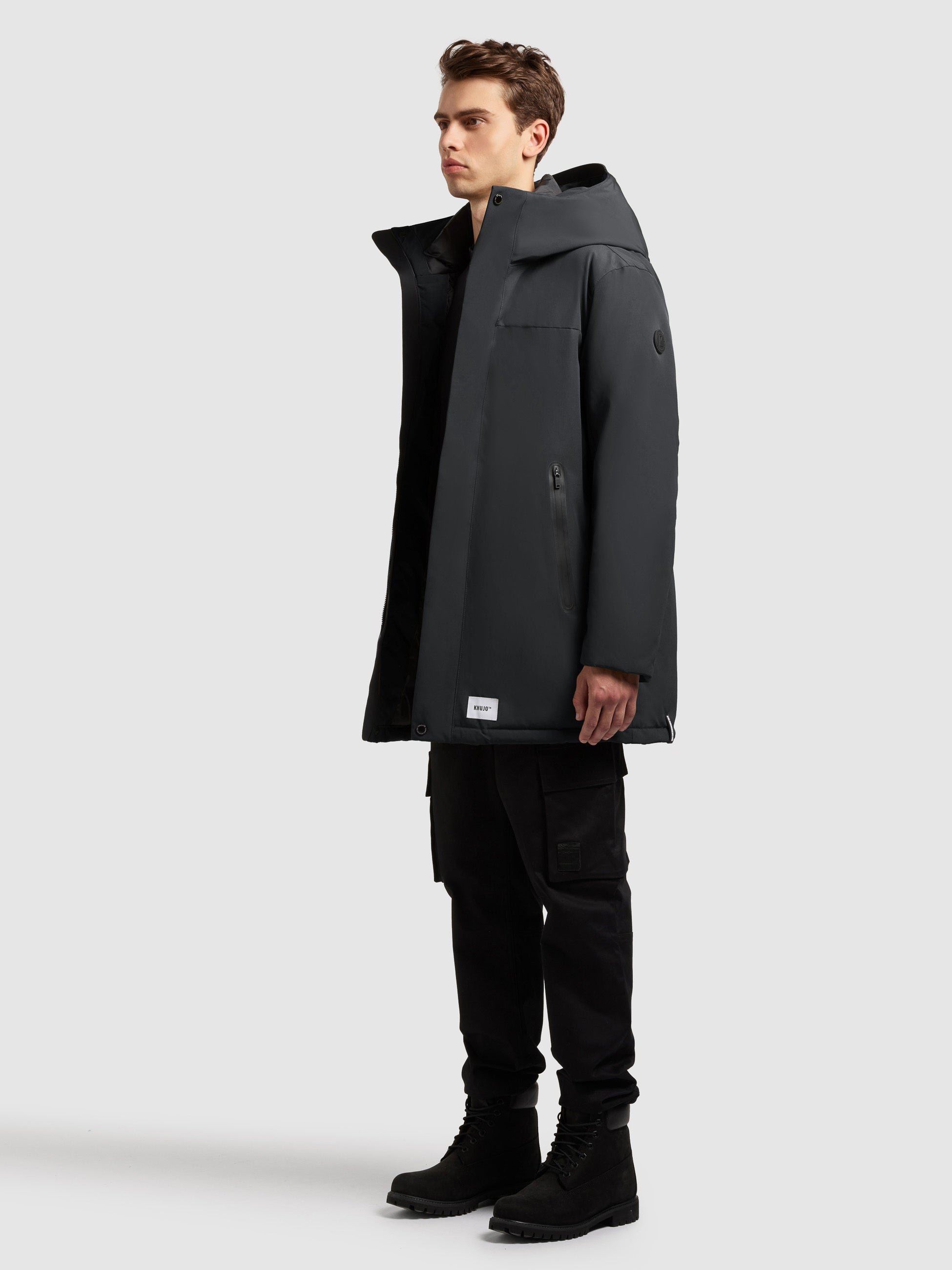 khujo-kann2-parka-winterjacke-obrage-grey-warm-wattiert-mit-kapuze image 2