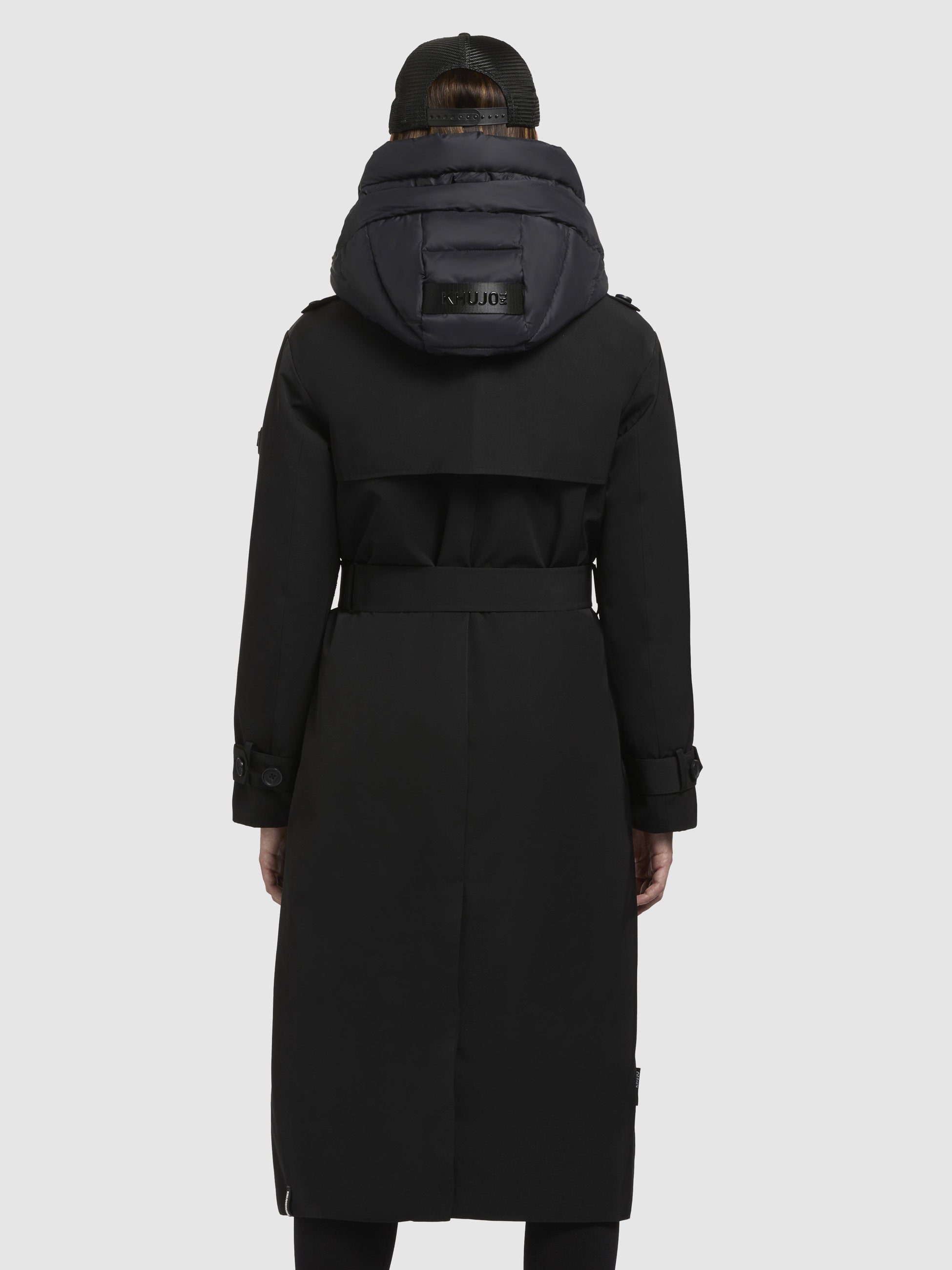 khujo-mantel-elena-schwarz-damen-trenchcoat-knielang-mit-steppeinsatz image 3