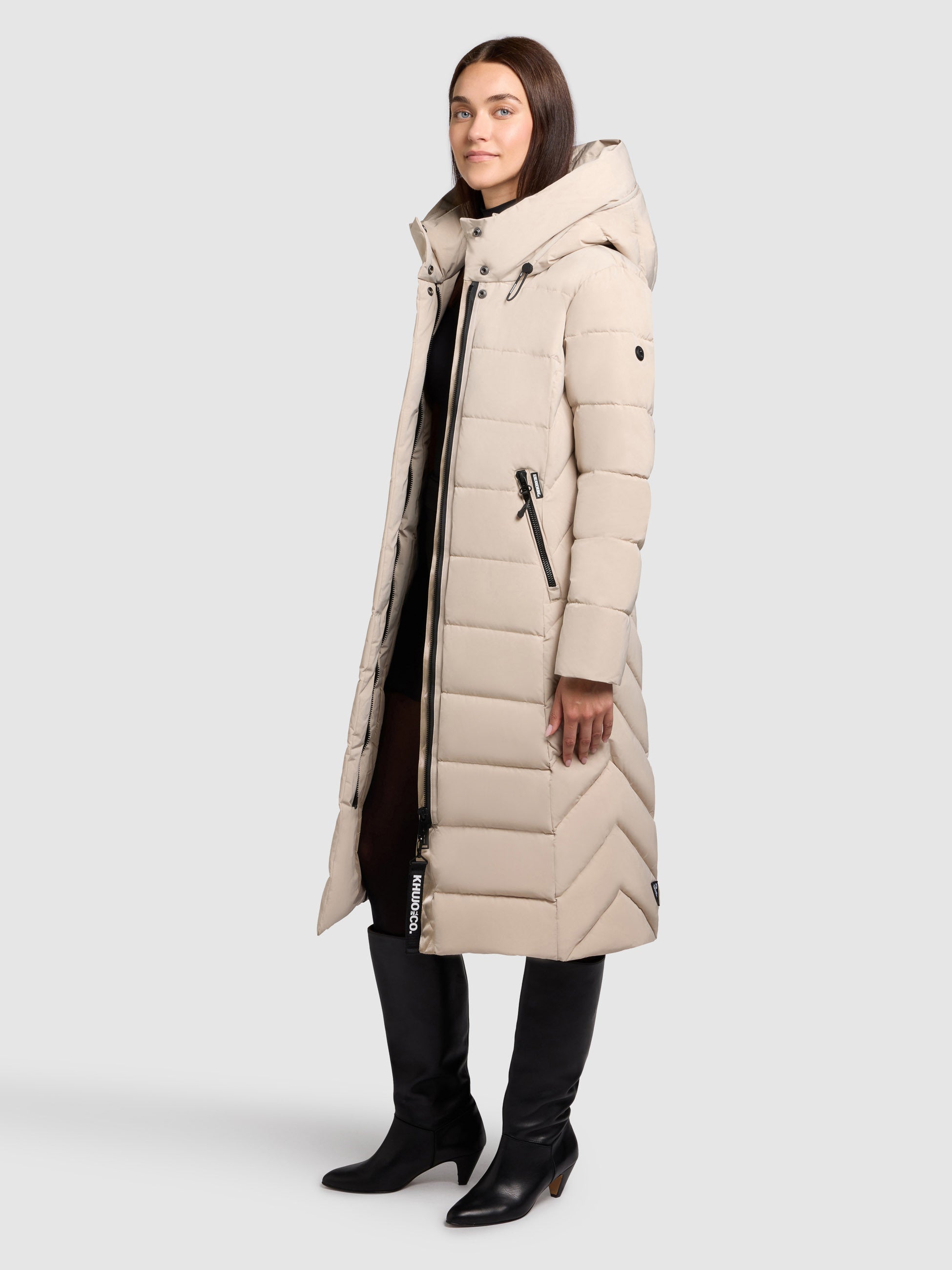 khujo-mantel-sensy-beige-damen-steppmantel-wadenlang-regular-fit image 6