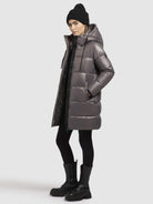 khujo-coat-jadet2-mauve-dark-kurzer-damen-steppmantel-mit-abnehmbarer-kapuze image 2