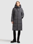 khujo-coat-nalu-steel-grey-knielanger-damen-steppmantel image 2