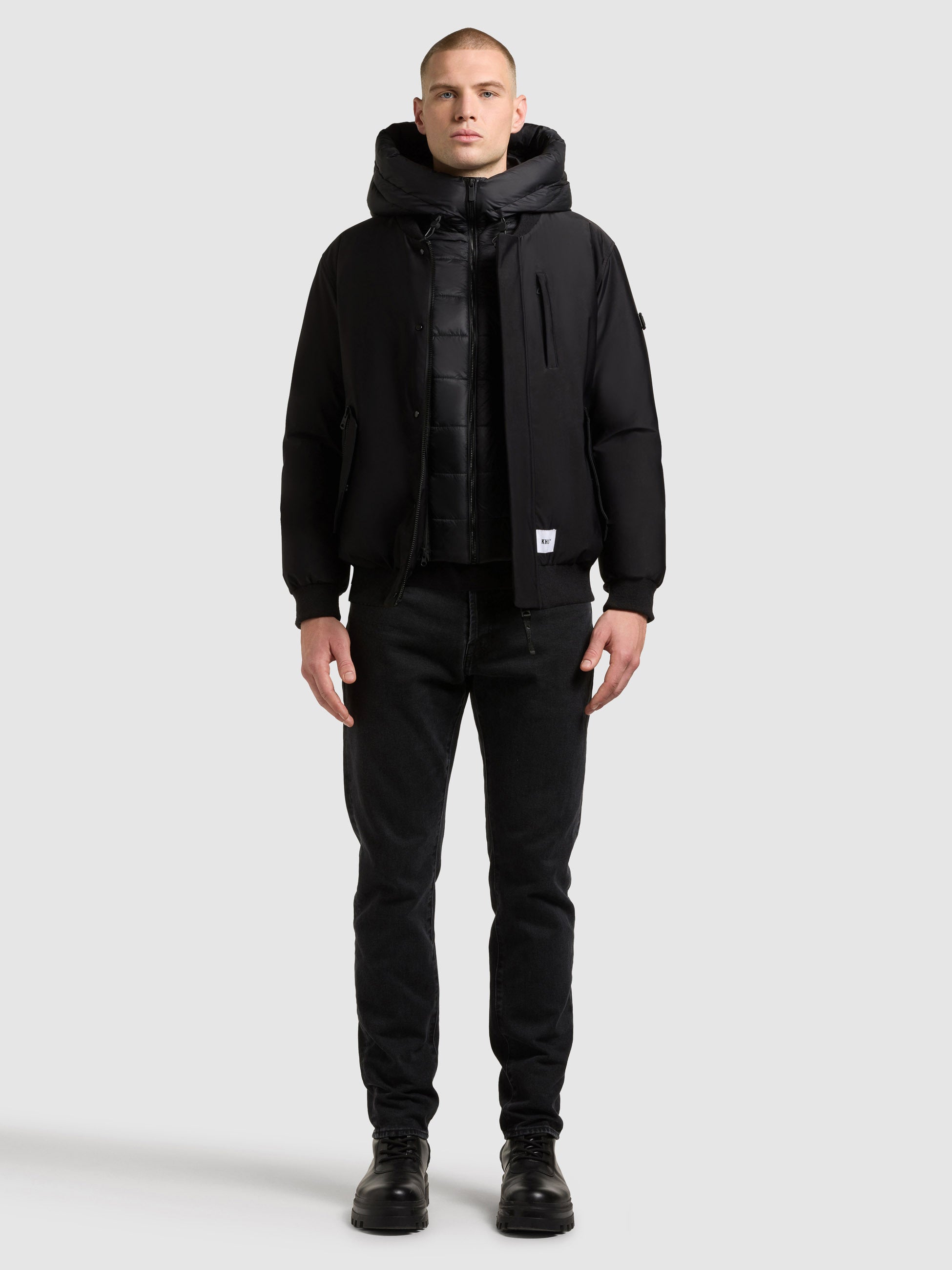khujo-jacke-clemat-black-damen-bomberjacke-winter-mit-stepp-einsatz image 1
